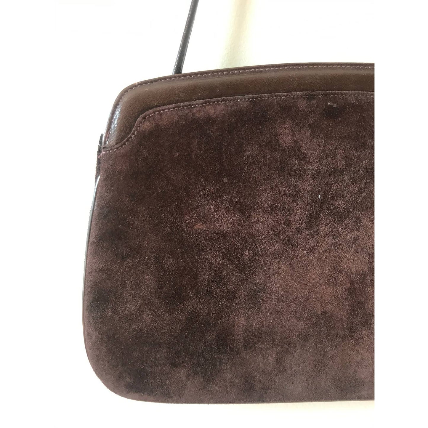 Vintage Brown Suede Clutch