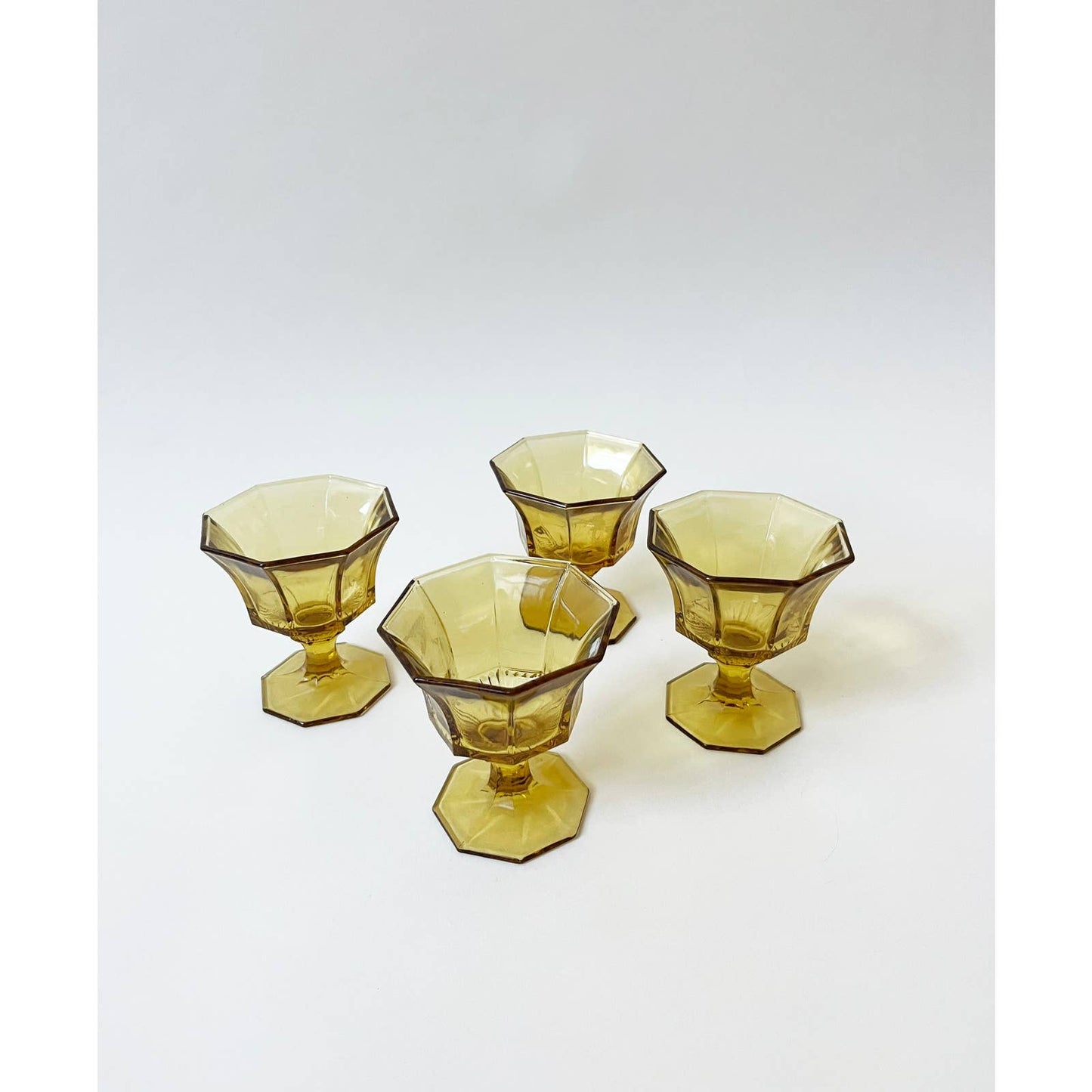 Vintage Yellow Impression Glass Barware