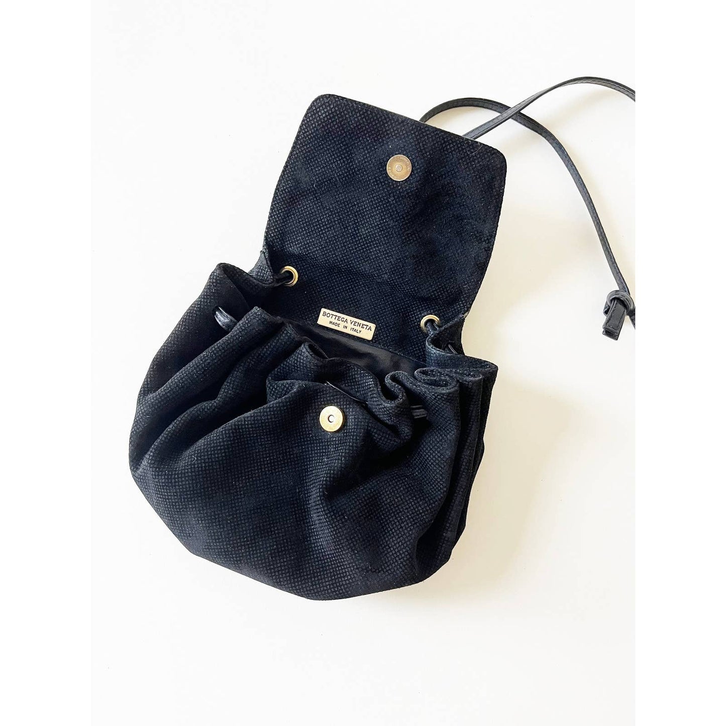 Bottega Veneta Vintage Black Leather Crossbody Bag