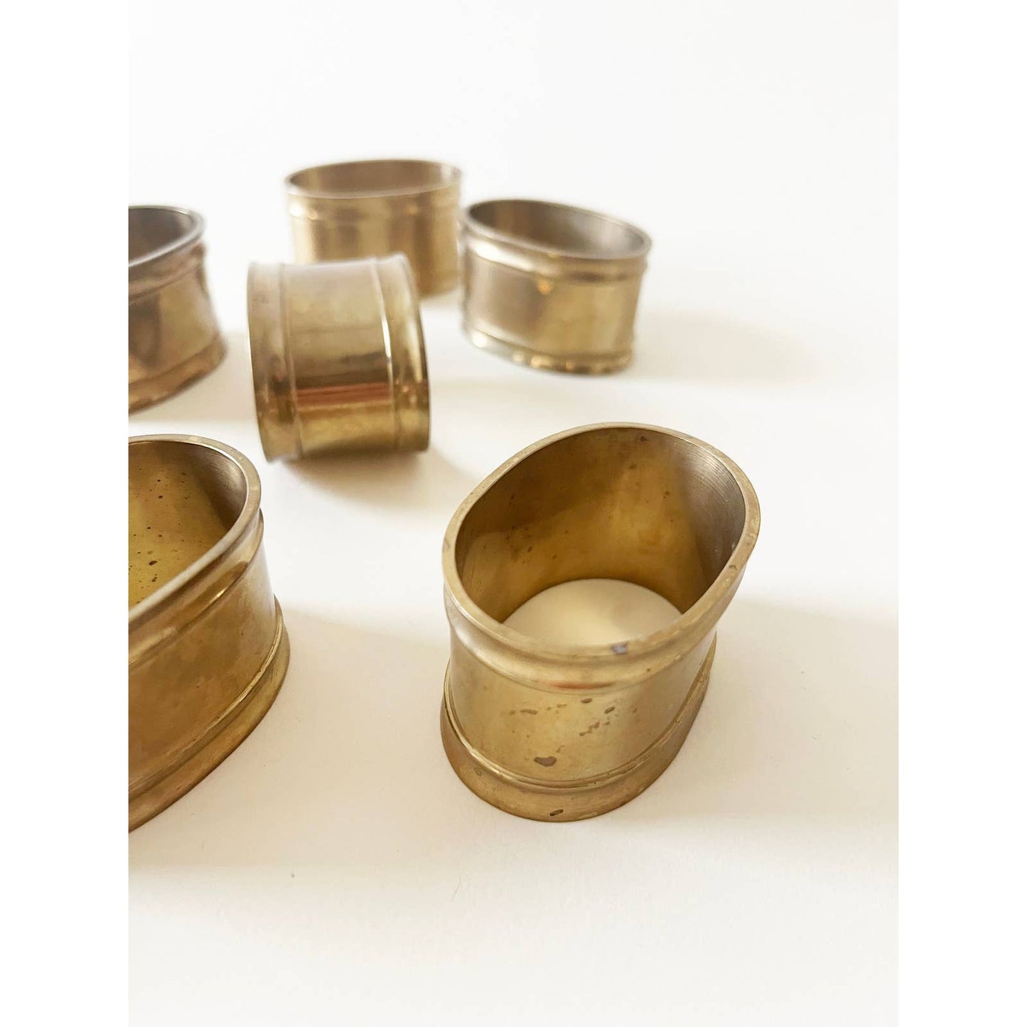 Vintage Brass Napkin Holders - Set Of 8