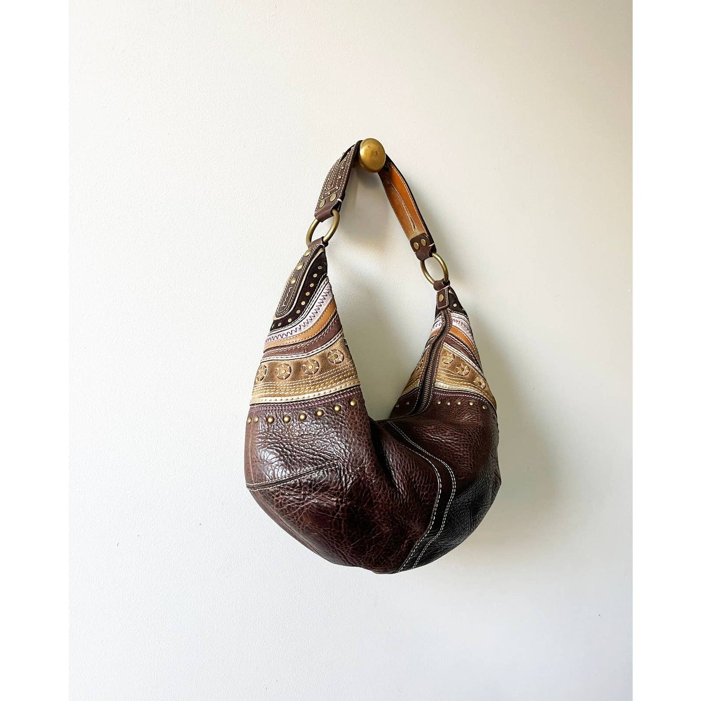 Vintage Coach Large Boho Brown Leather Bag