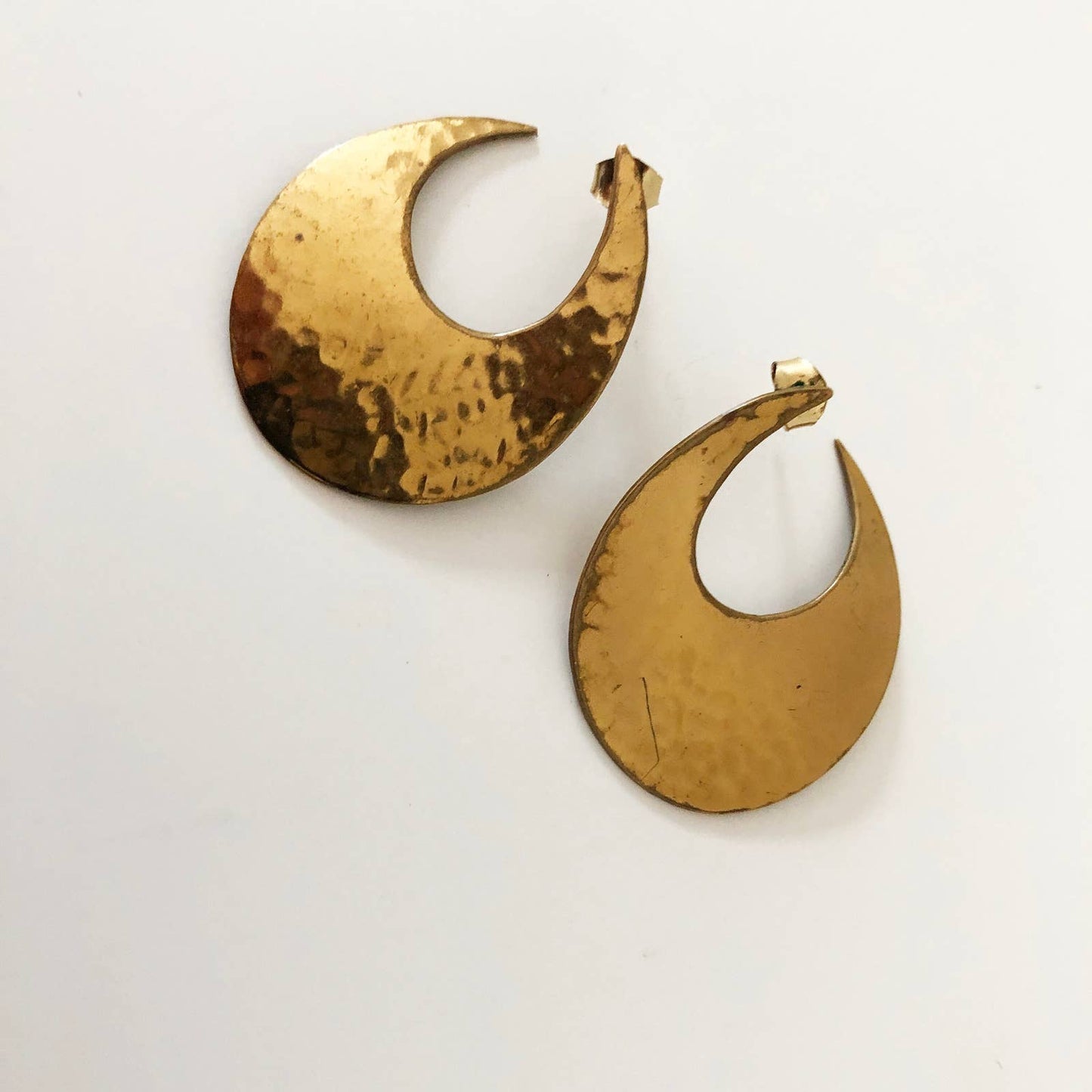 Hammered Brass Statement Earrings