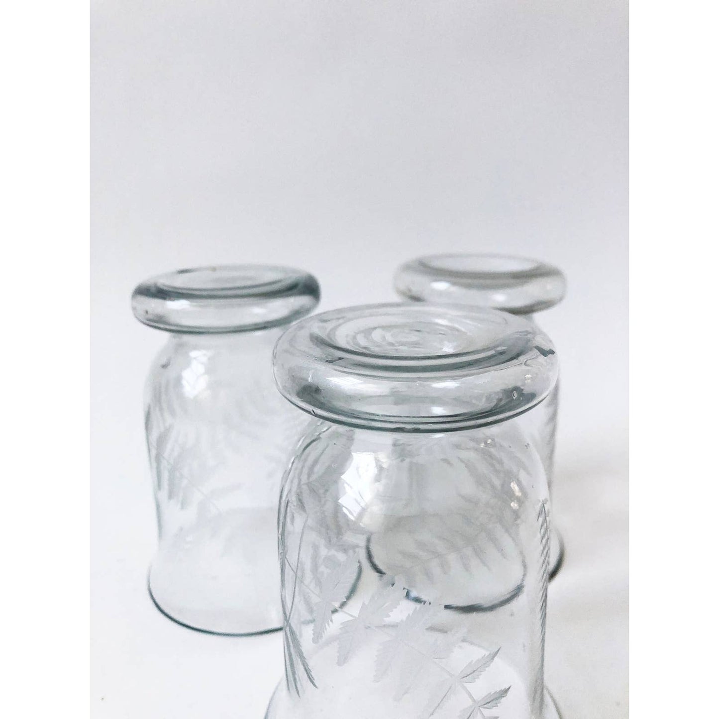 Vintage Embossed Leaf Tumblers | Set of 3 Vintage Glassware