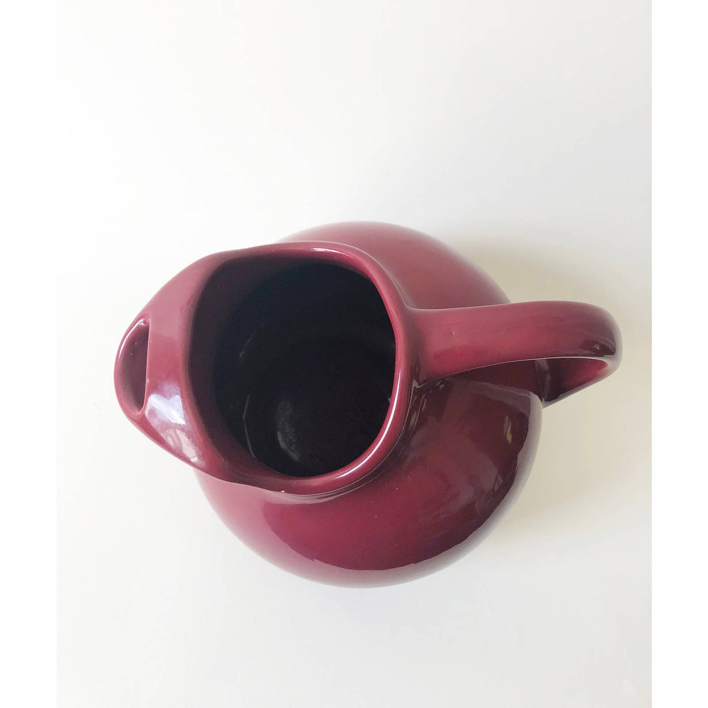 Vintage Circular Ceramic Maroon Pitcher