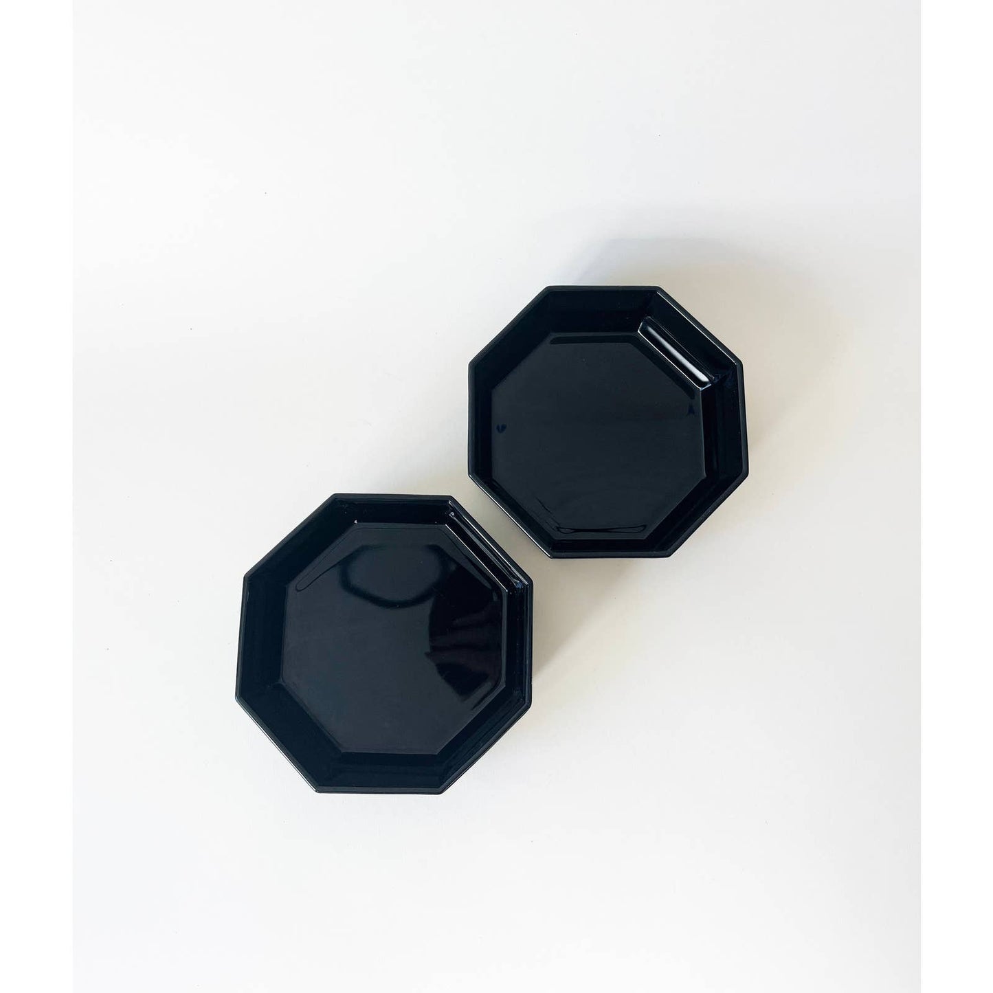 Vintage Black Hex Stacking Glass Dish