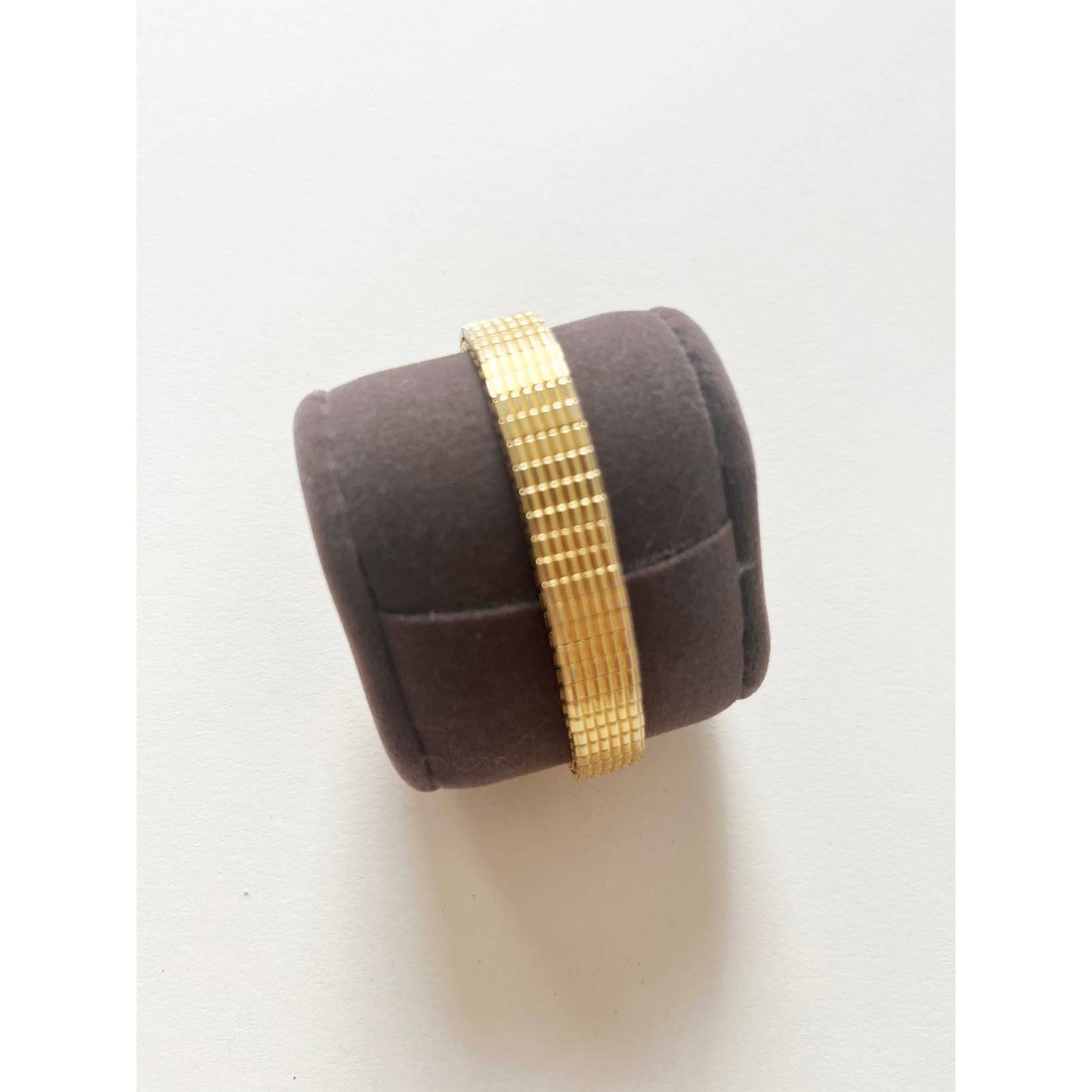 Vintage Gold 90s Watch w/ Black Face Stretch Band