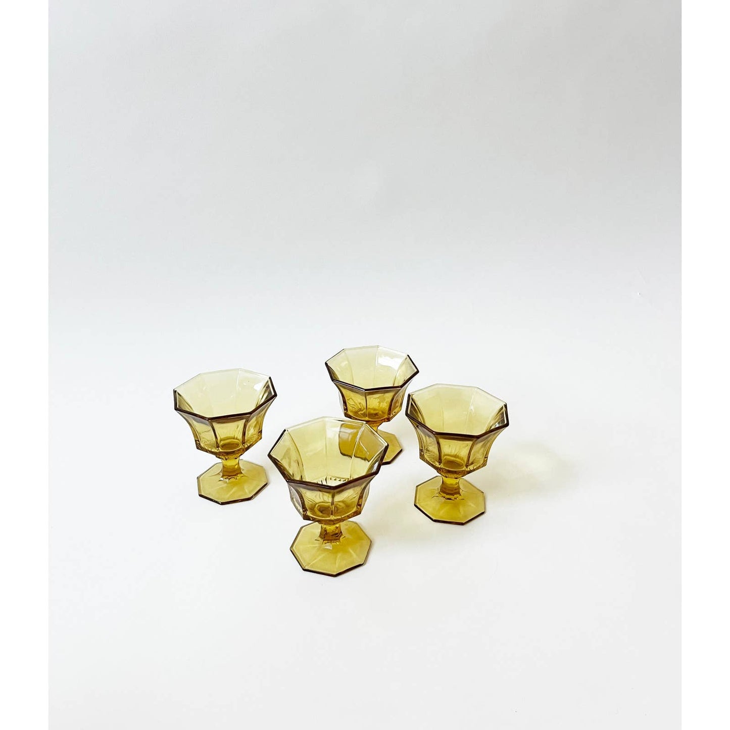 Vintage Yellow Impression Glass Barware