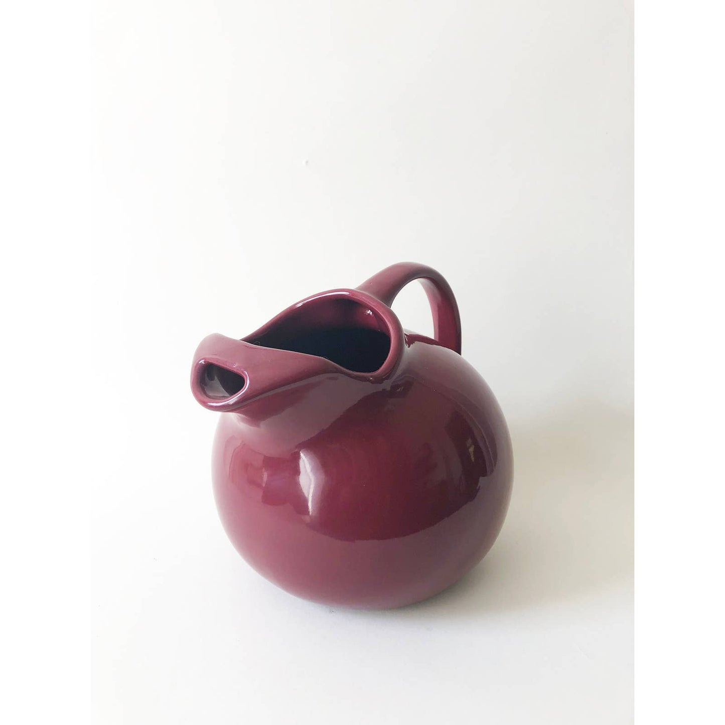 Vintage Circular Ceramic Maroon Pitcher