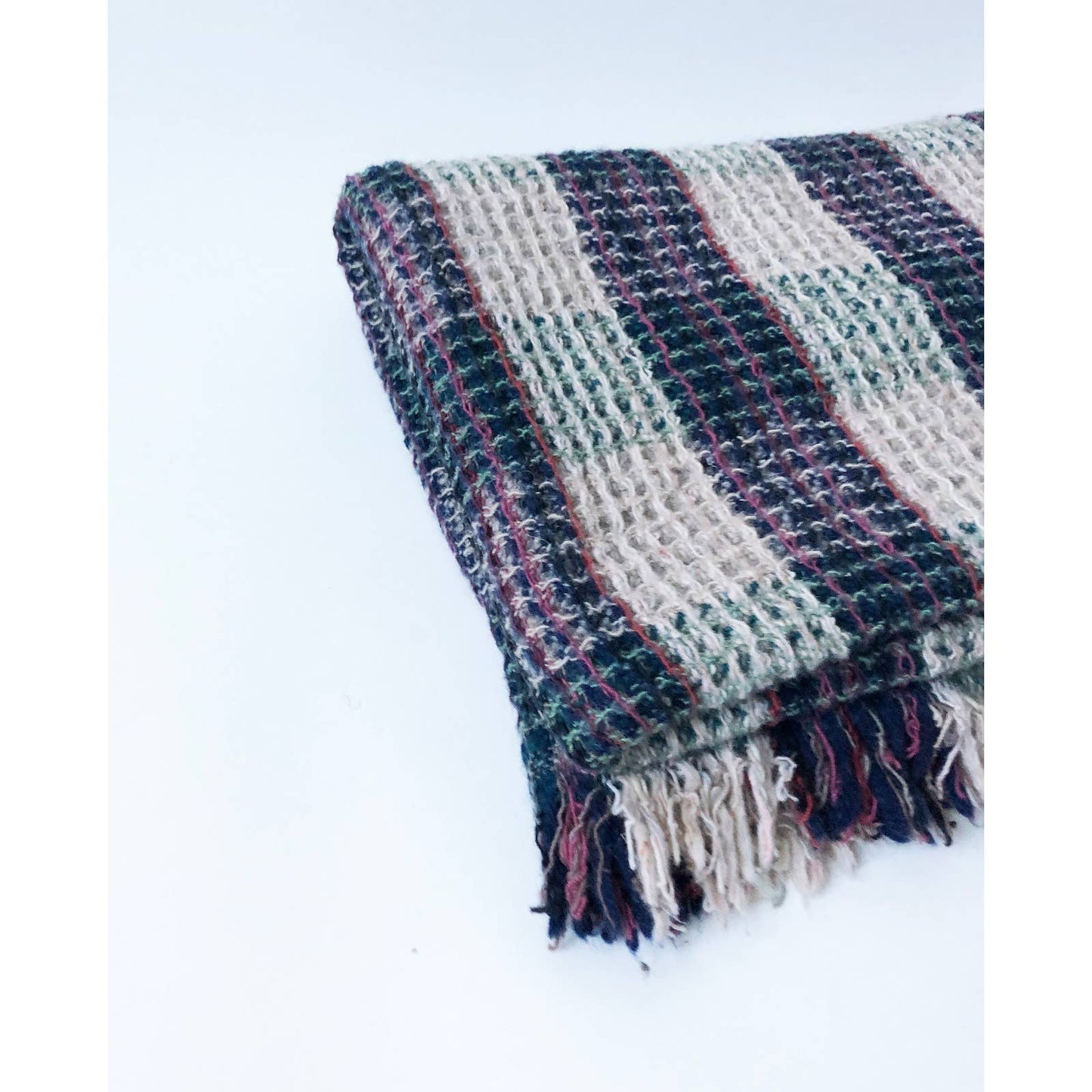 Vintage Jewel Tone Tweedmill Throw Blanket