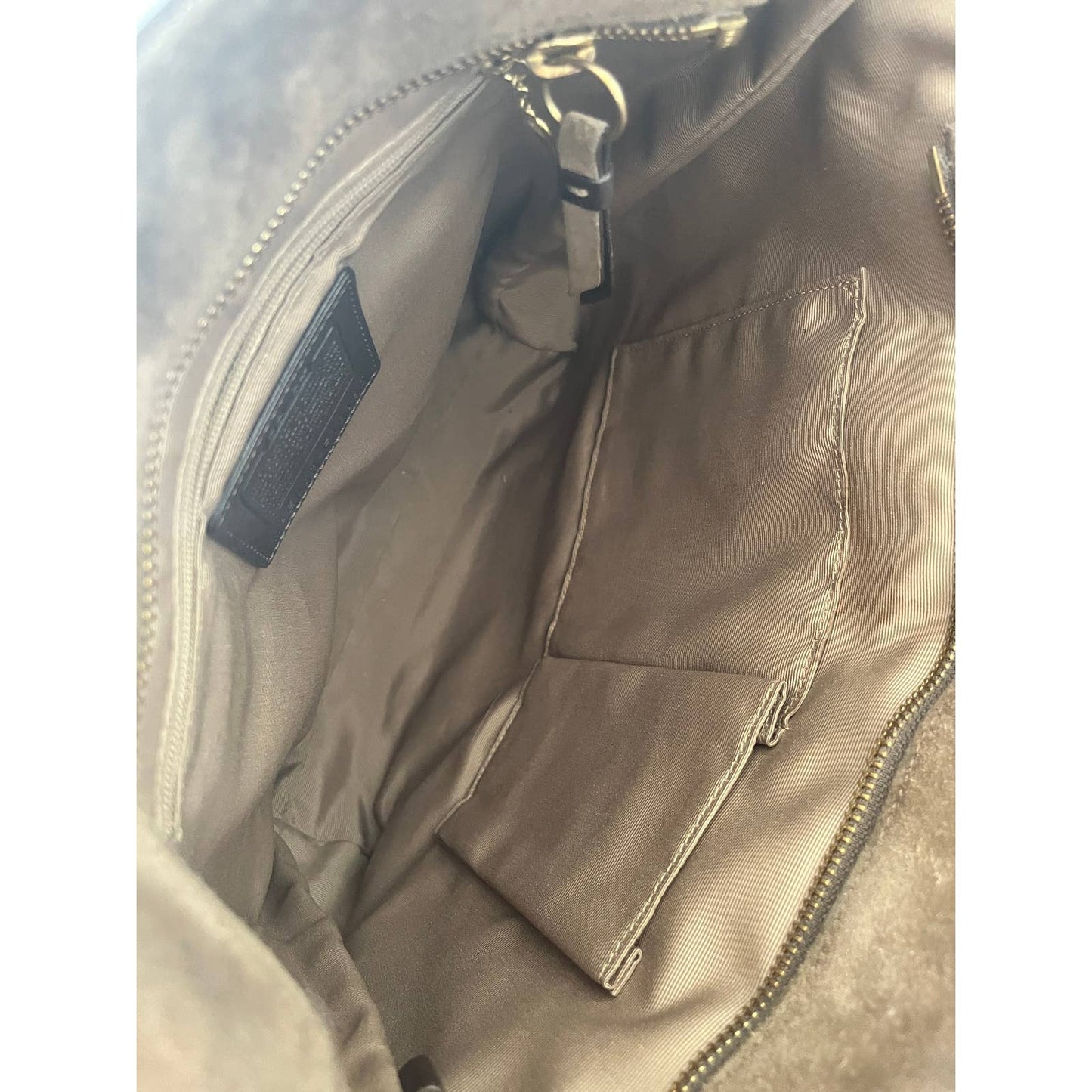 Vintage Coach Brown Suede Leather Top Handled Bag