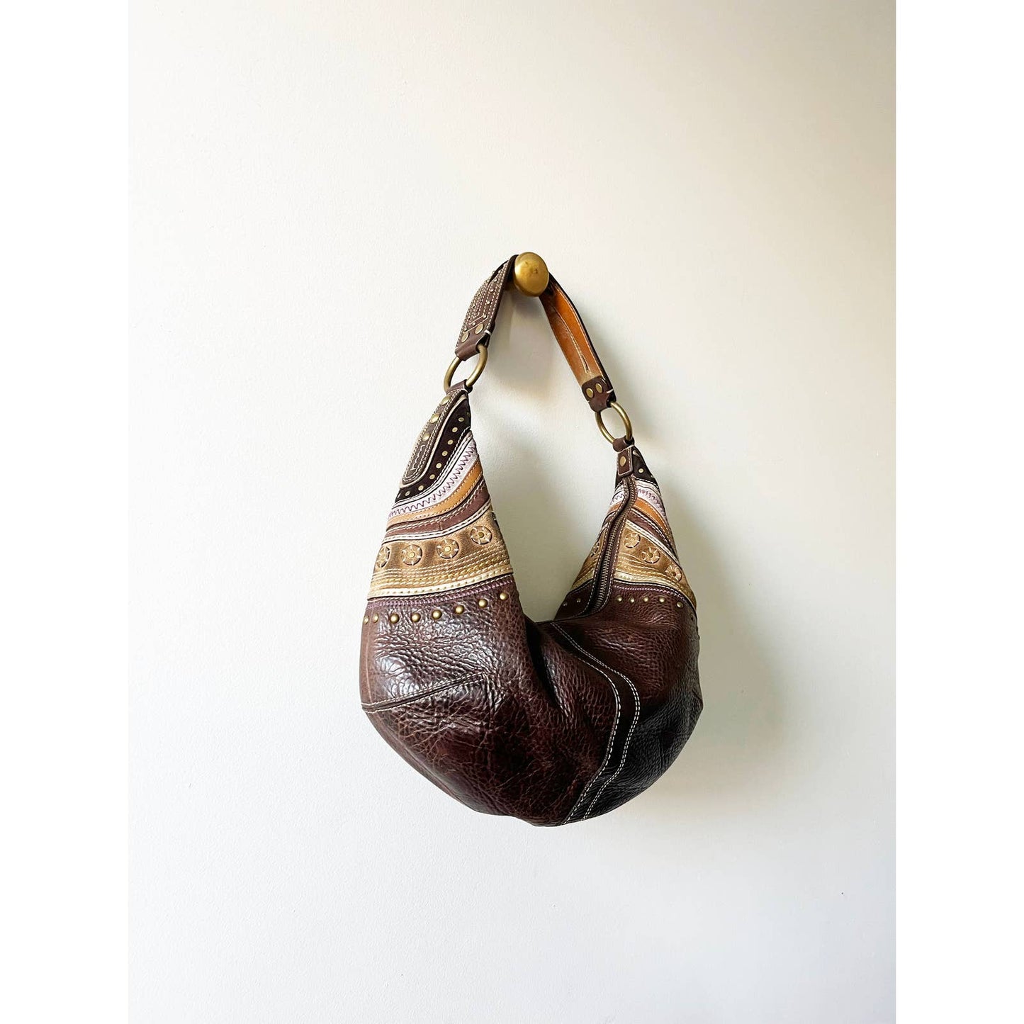 Vintage Coach Large Boho Brown Leather Bag