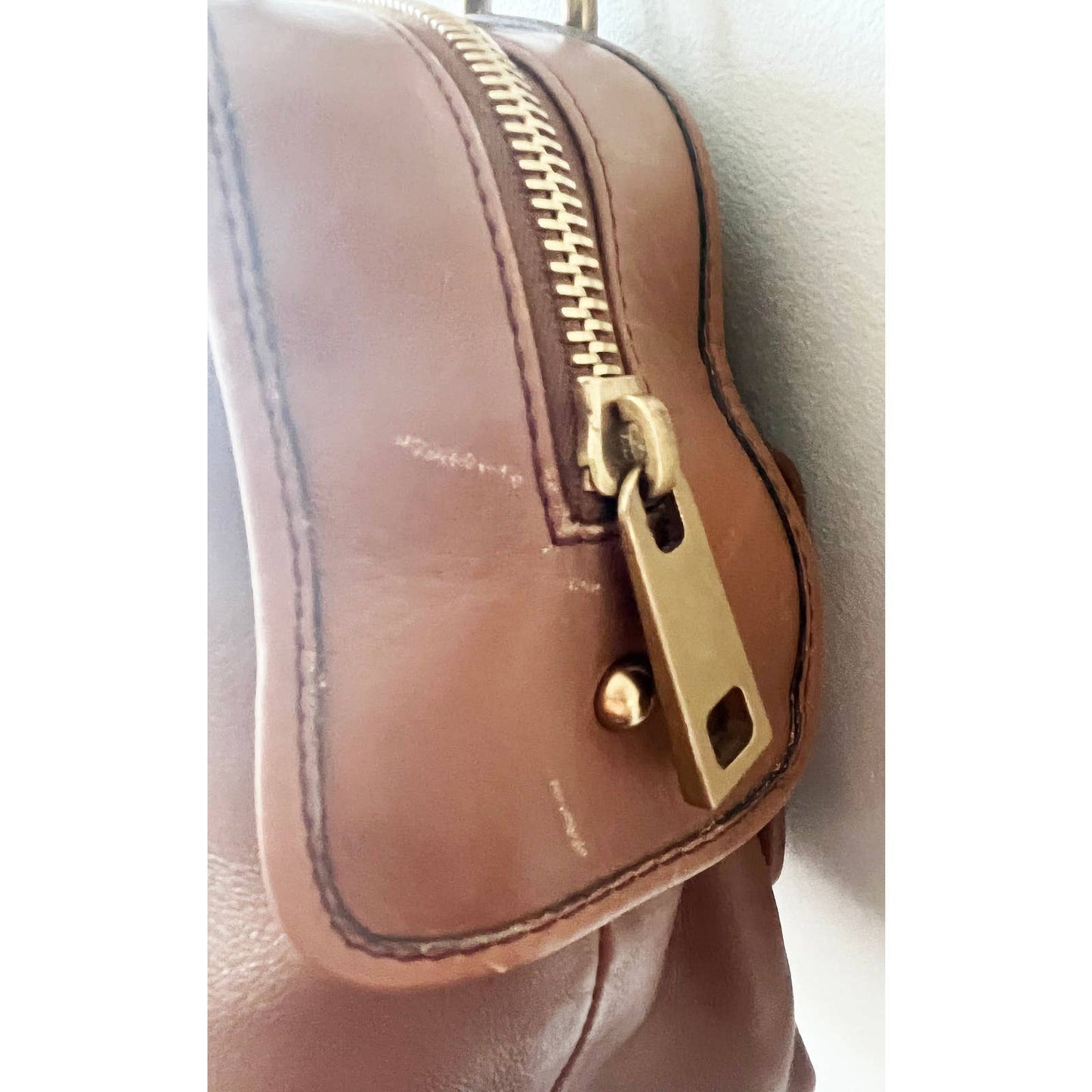 Y2k Marc Jacobs Zipper Leather Satchel Bag