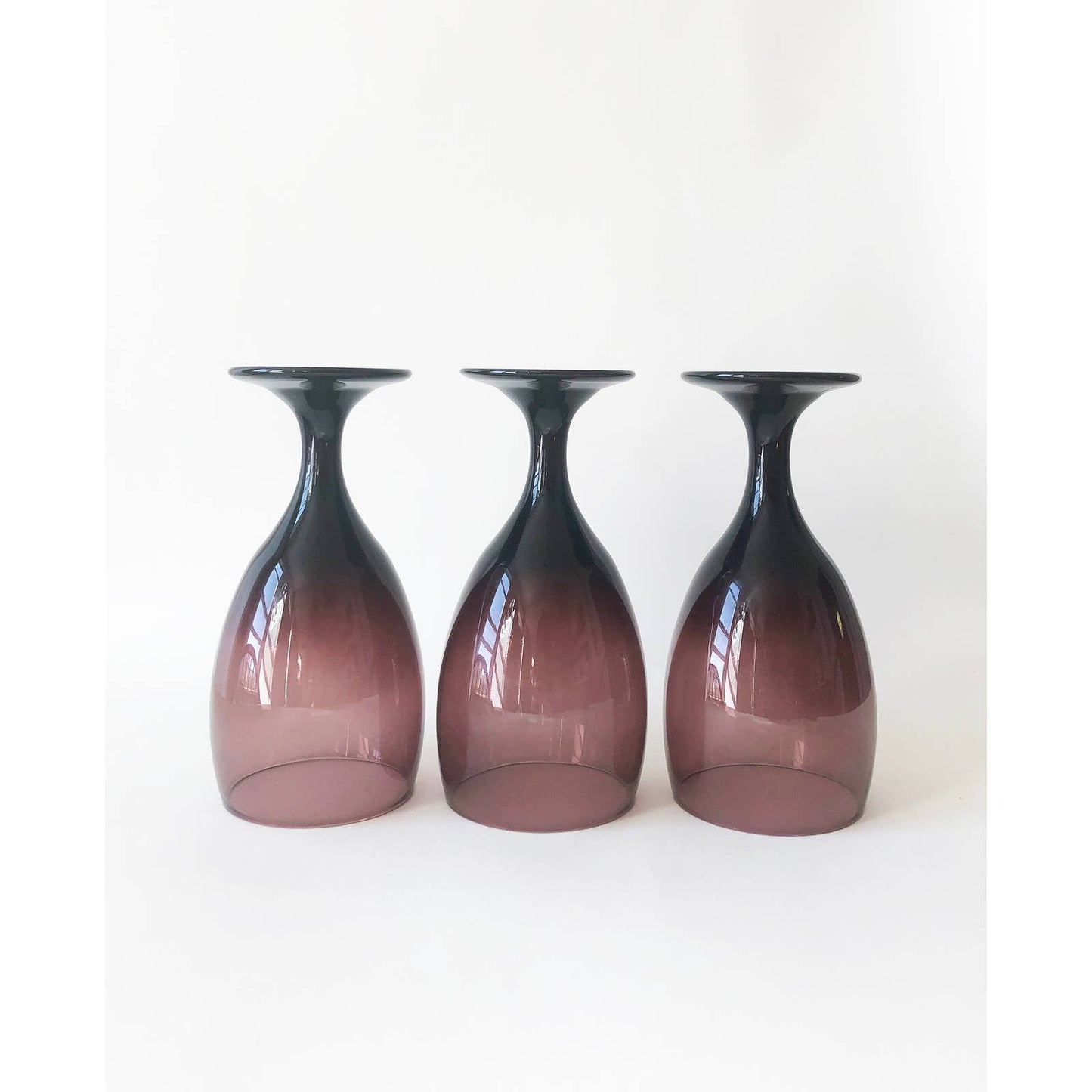 Vintage Purple Glasses | Set of 3 Wine Glasses