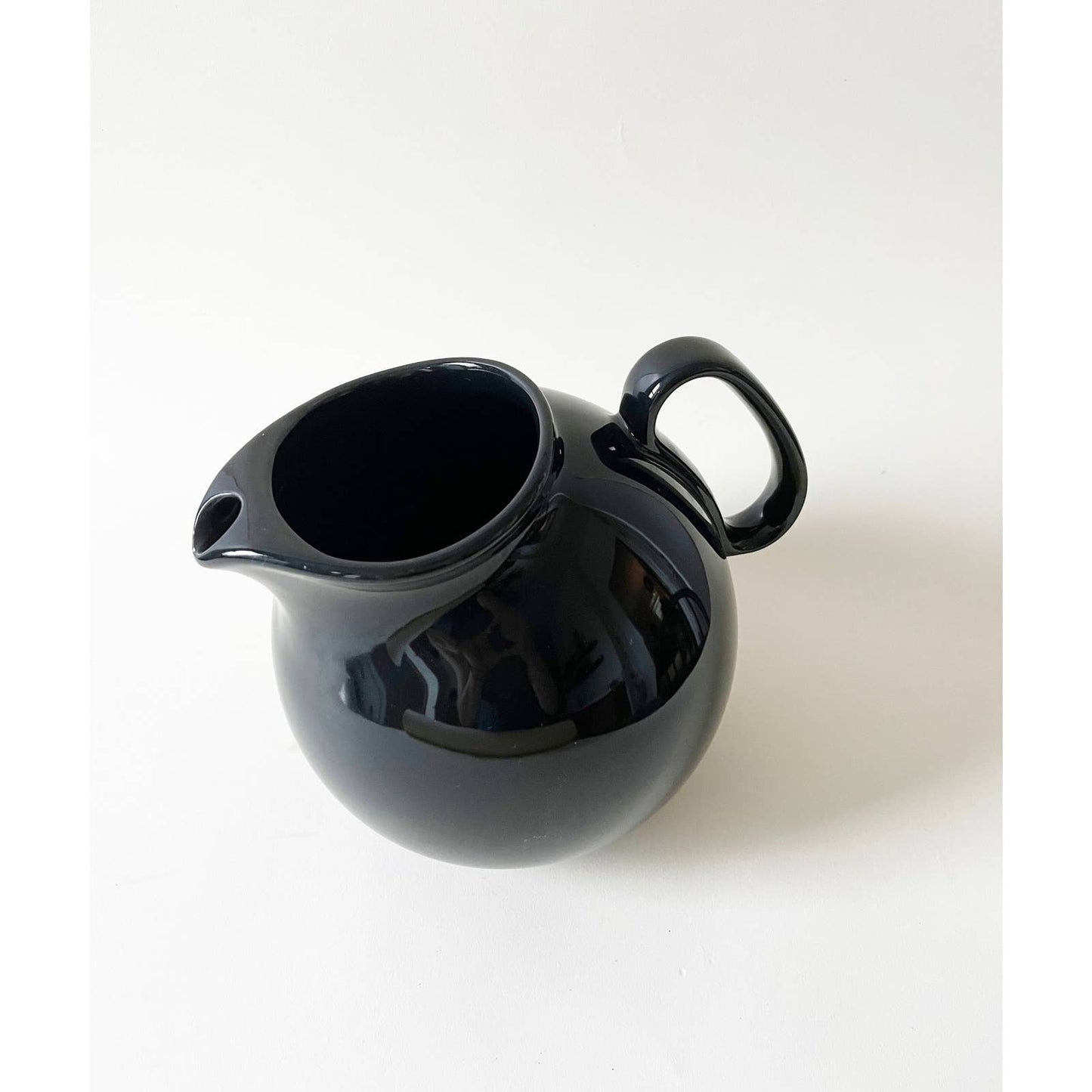 Vintage Circular Ceramic Black Pitcher