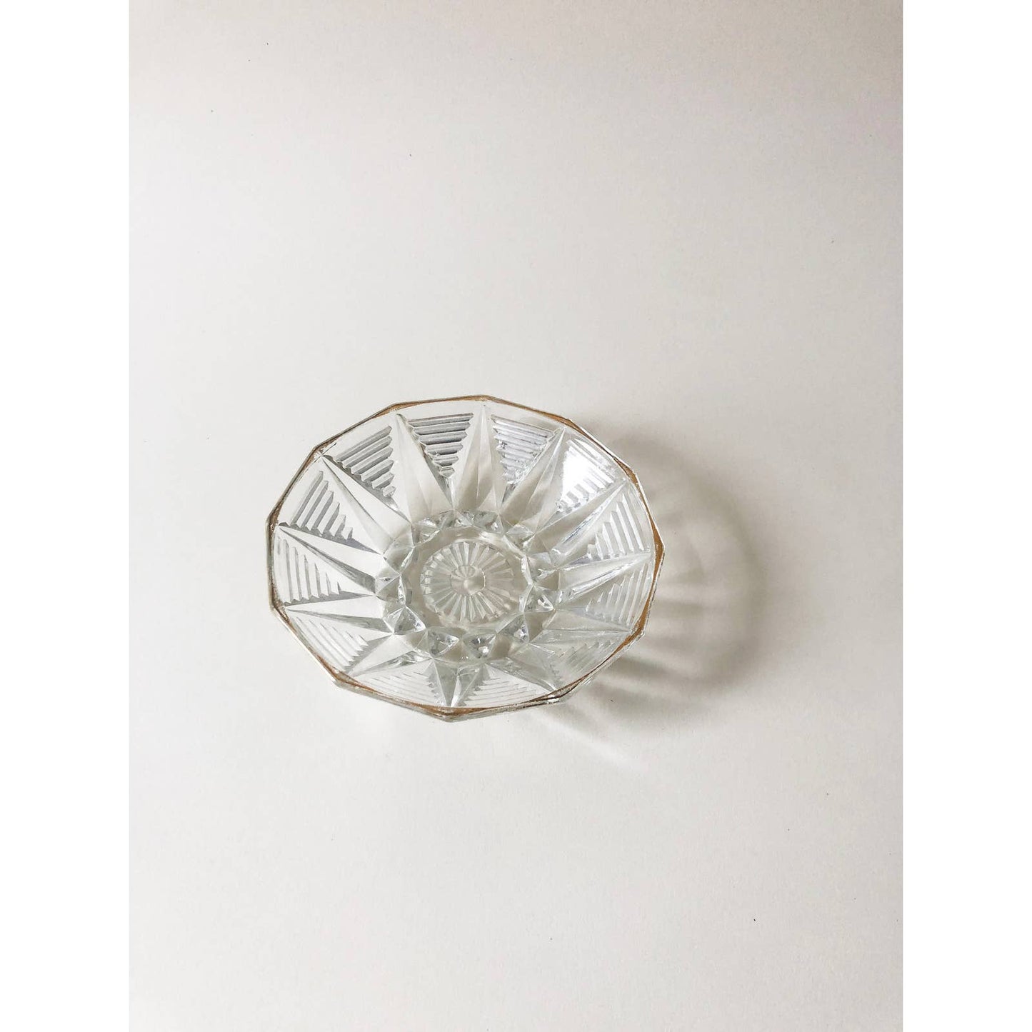 Vintage Crystal Art Deco Catchall Bowl