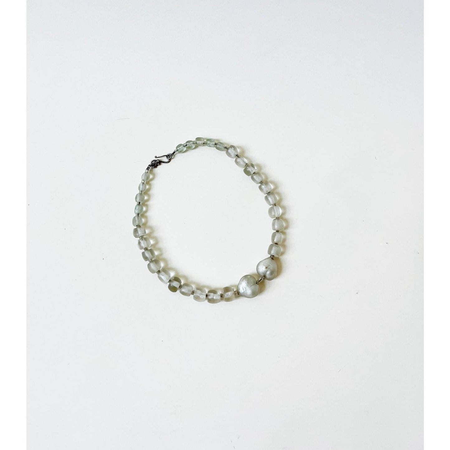 Vintage Clear Glass Beaded Choker Necklace