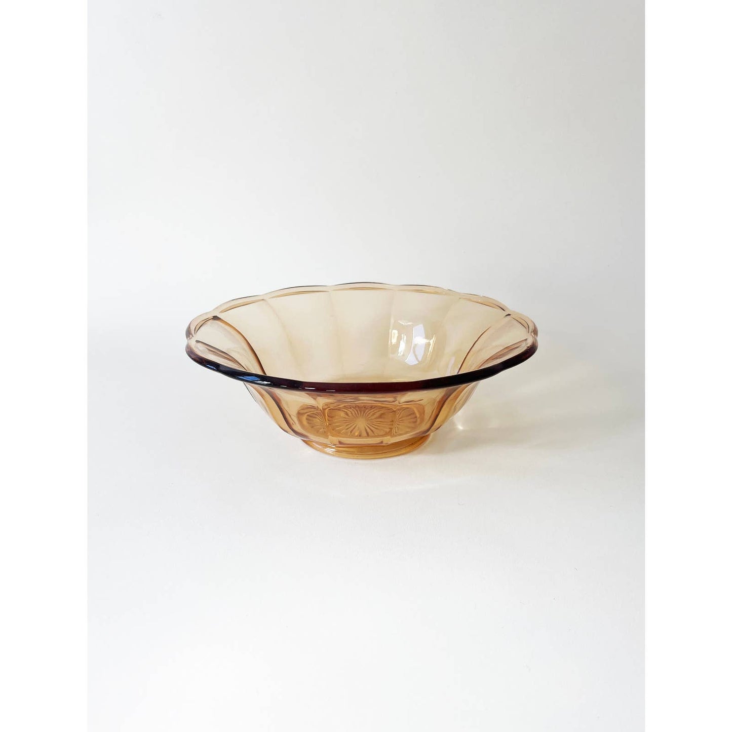Vintage Orange Scalloped Glass Decorative Bowl