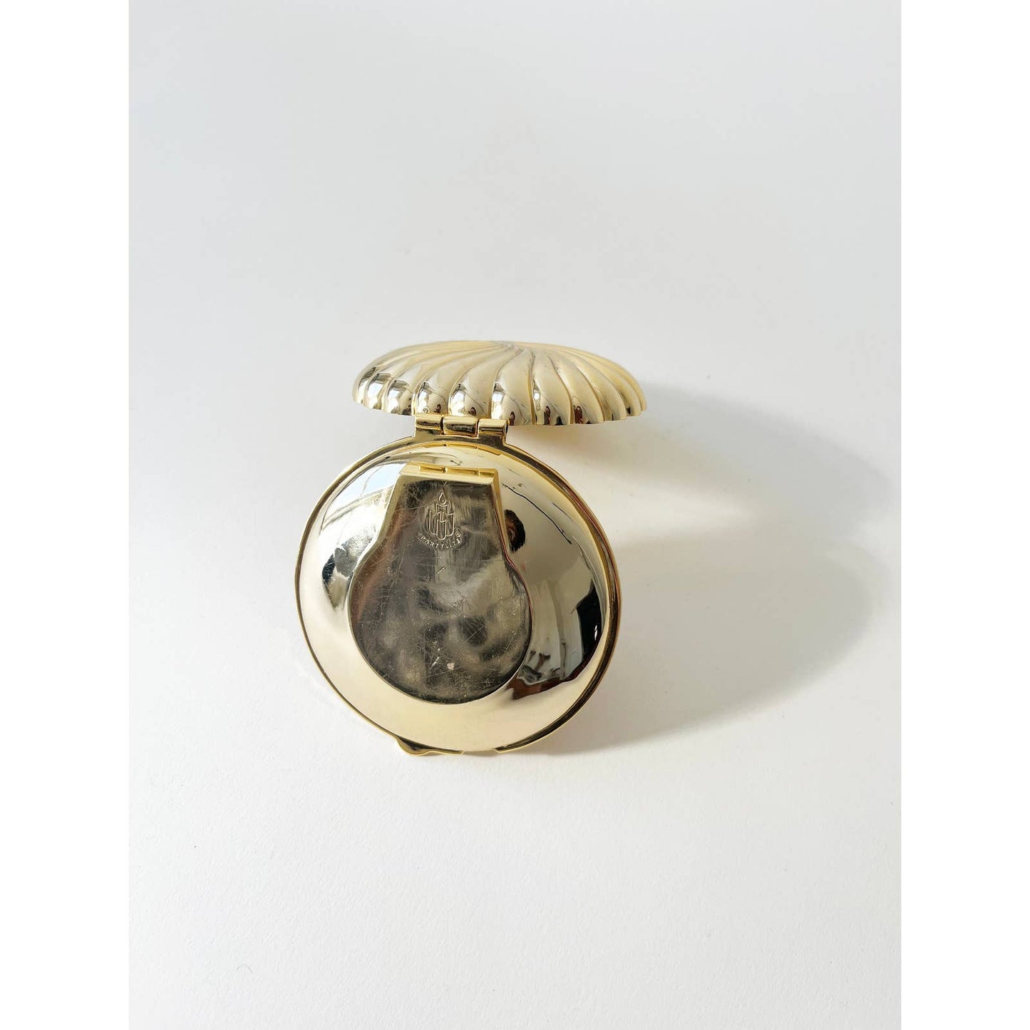 Vintage Brass Shell Ring Box