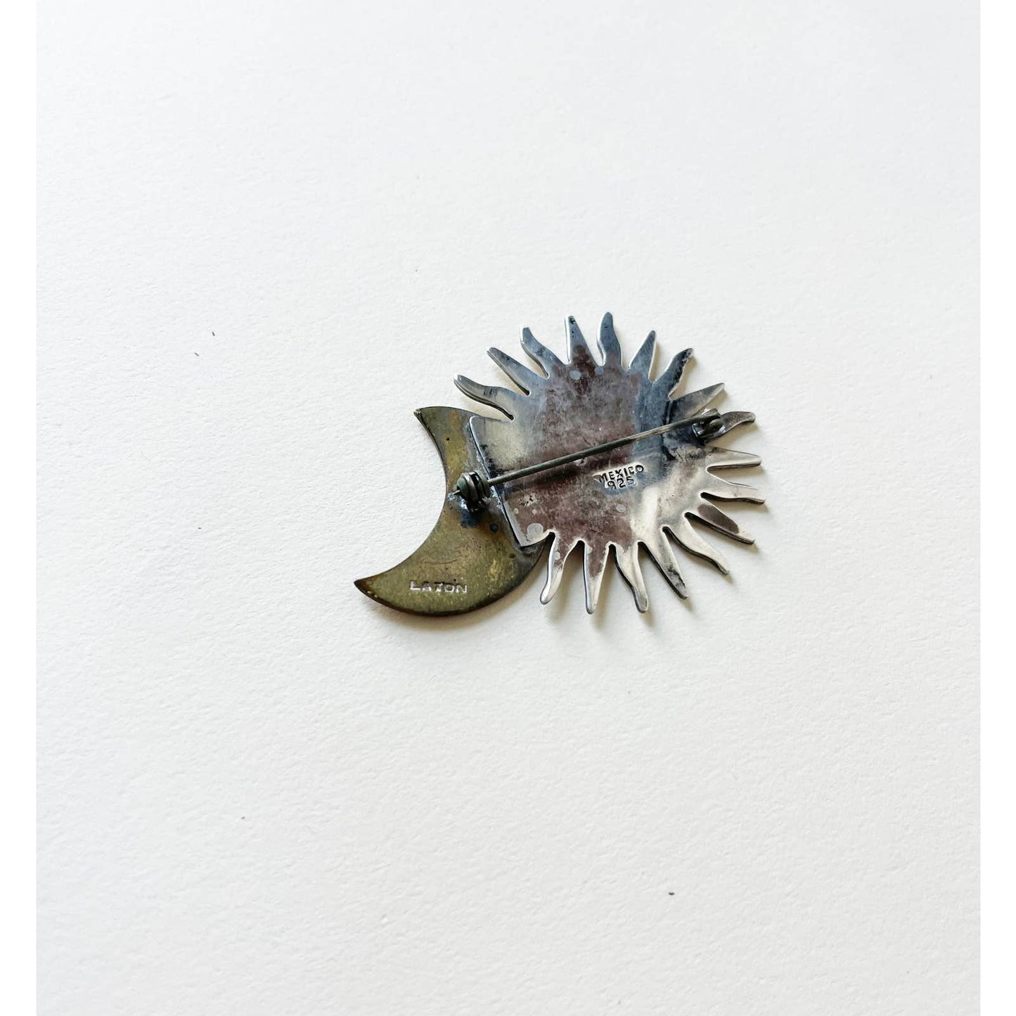 Vintage Sun and Moon 925 Mexican Sterling Silver LATON