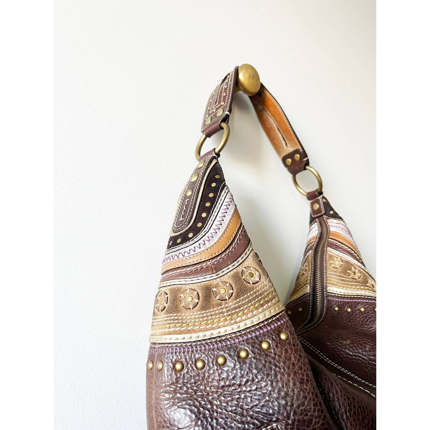 Vintage Coach Large Boho Brown Leather Bag
