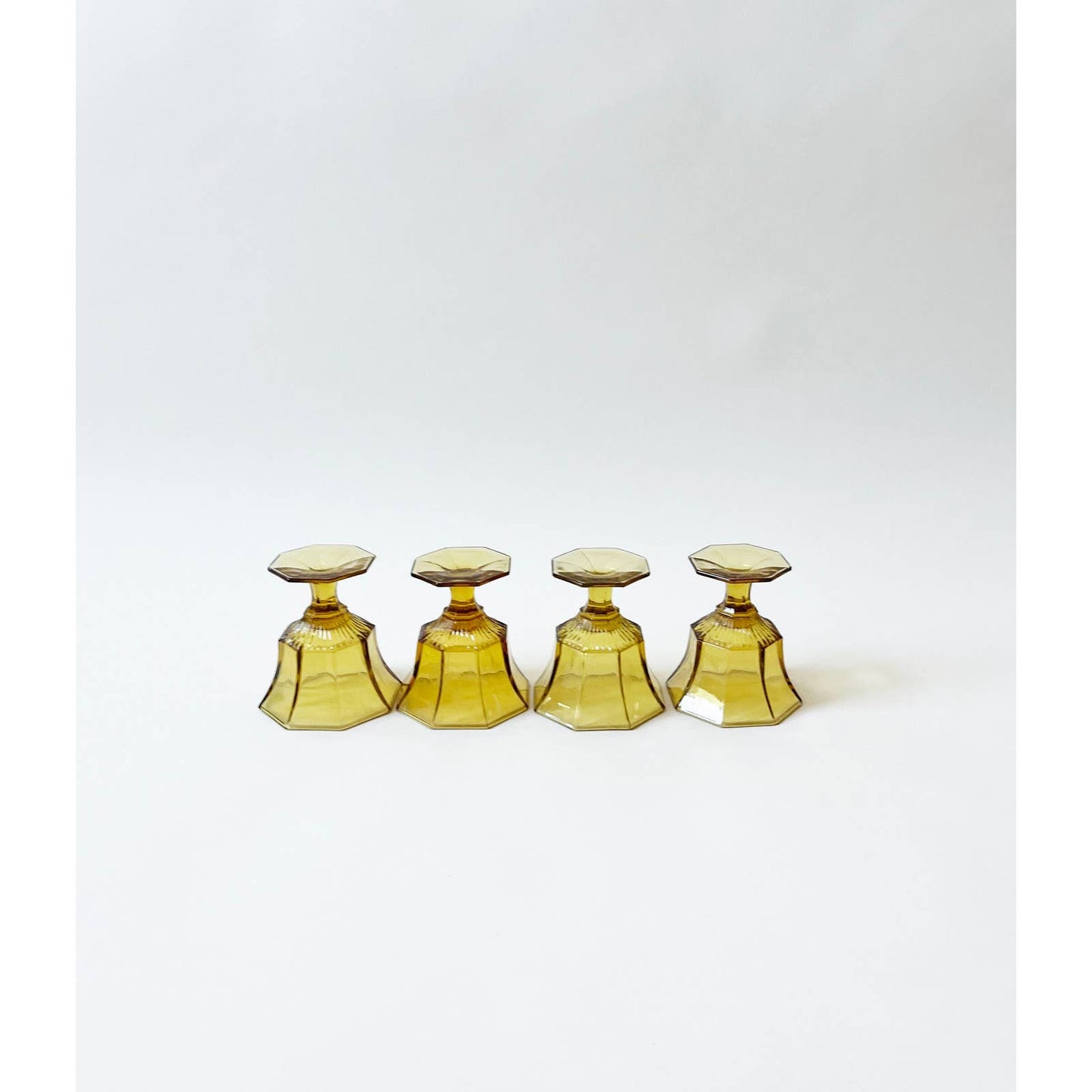 Vintage Yellow Impression Glass Barware