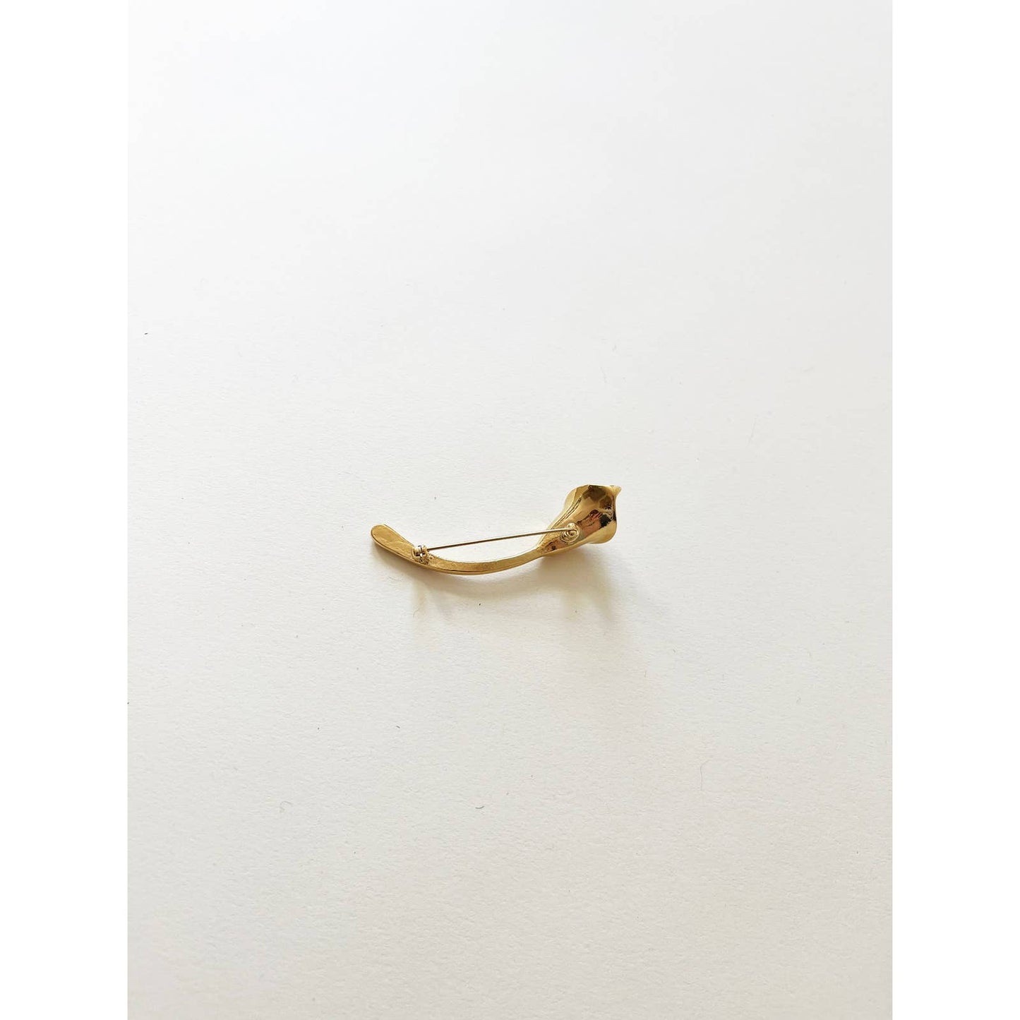 Vintage Gold Tiger Lilly Brooch with Pearl
