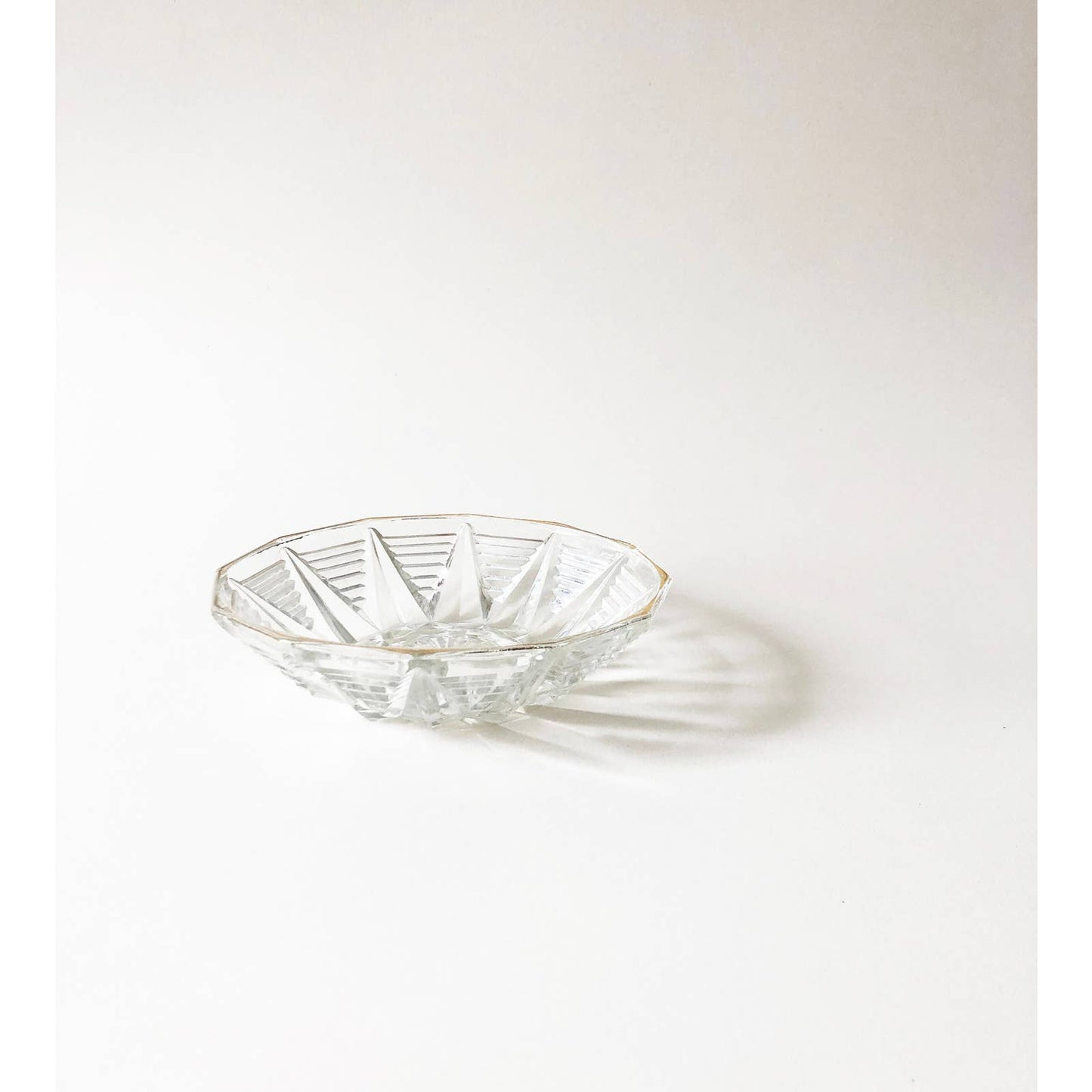 Vintage Crystal Art Deco Catchall Bowl