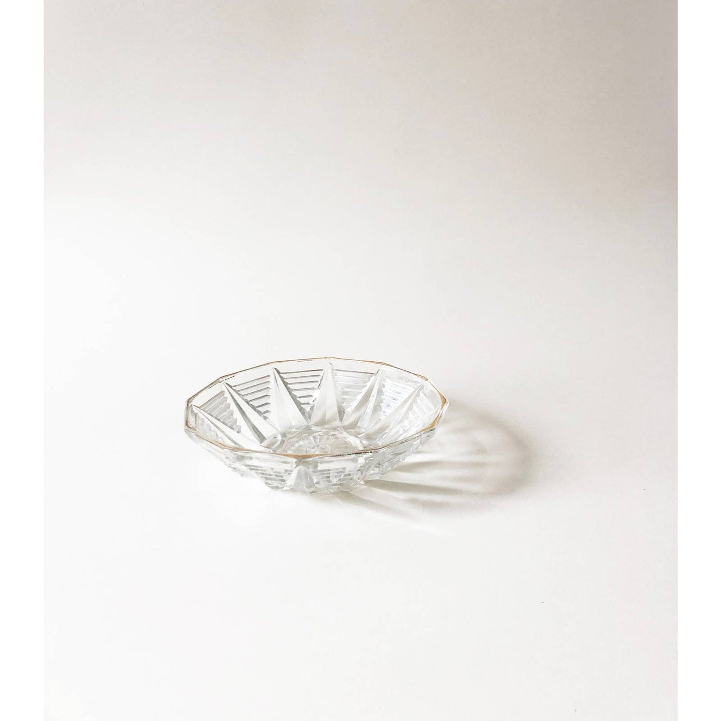 Vintage Crystal Art Deco Catchall Bowl