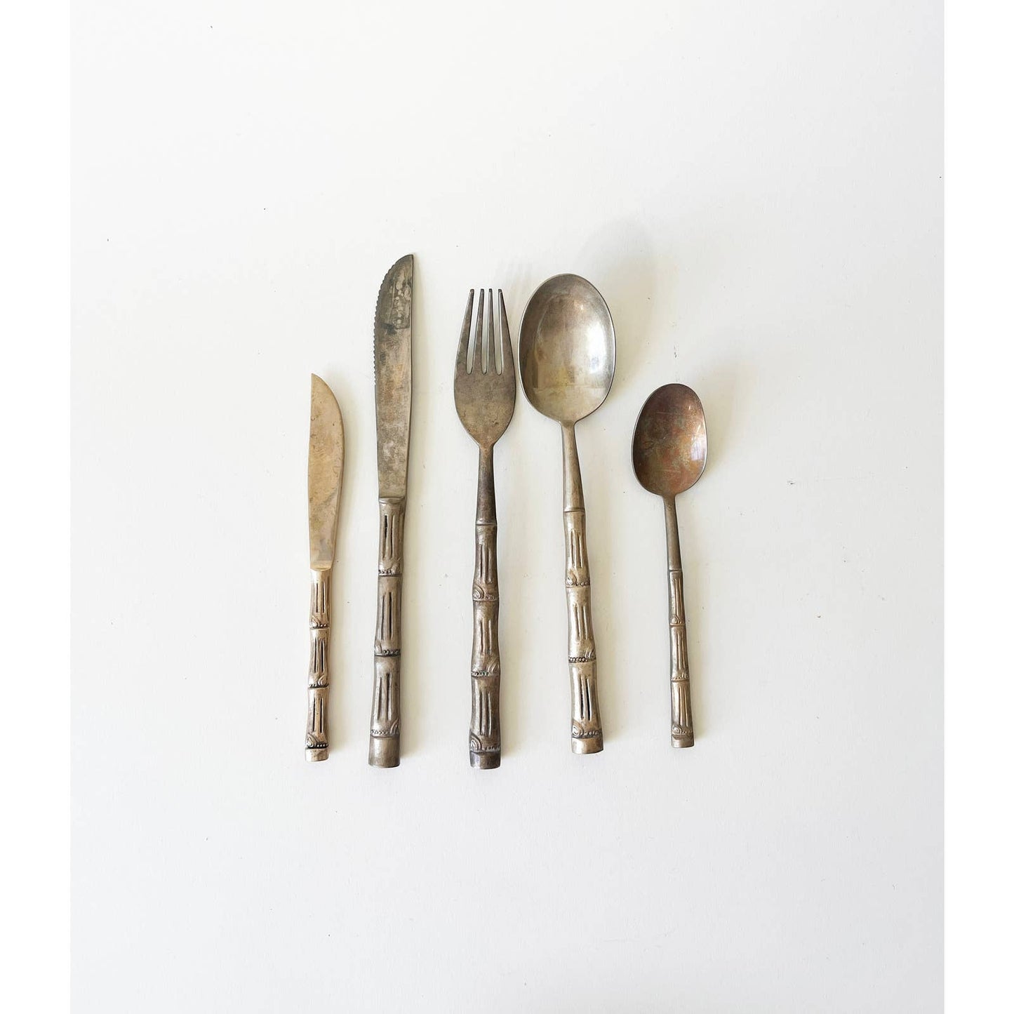 Classic Vintage Brass Bamboo Flatware