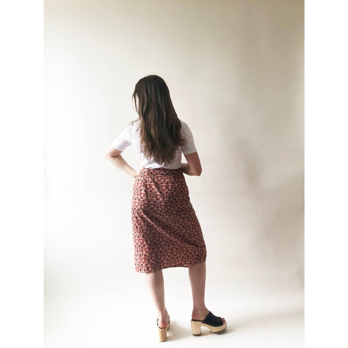 Floral Patterned Wrap Skirt Kaleidoscope Design
