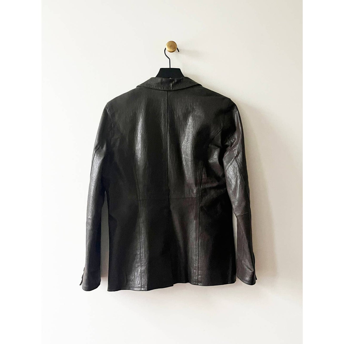 Vintage 90s Leather Snake Print Jacket