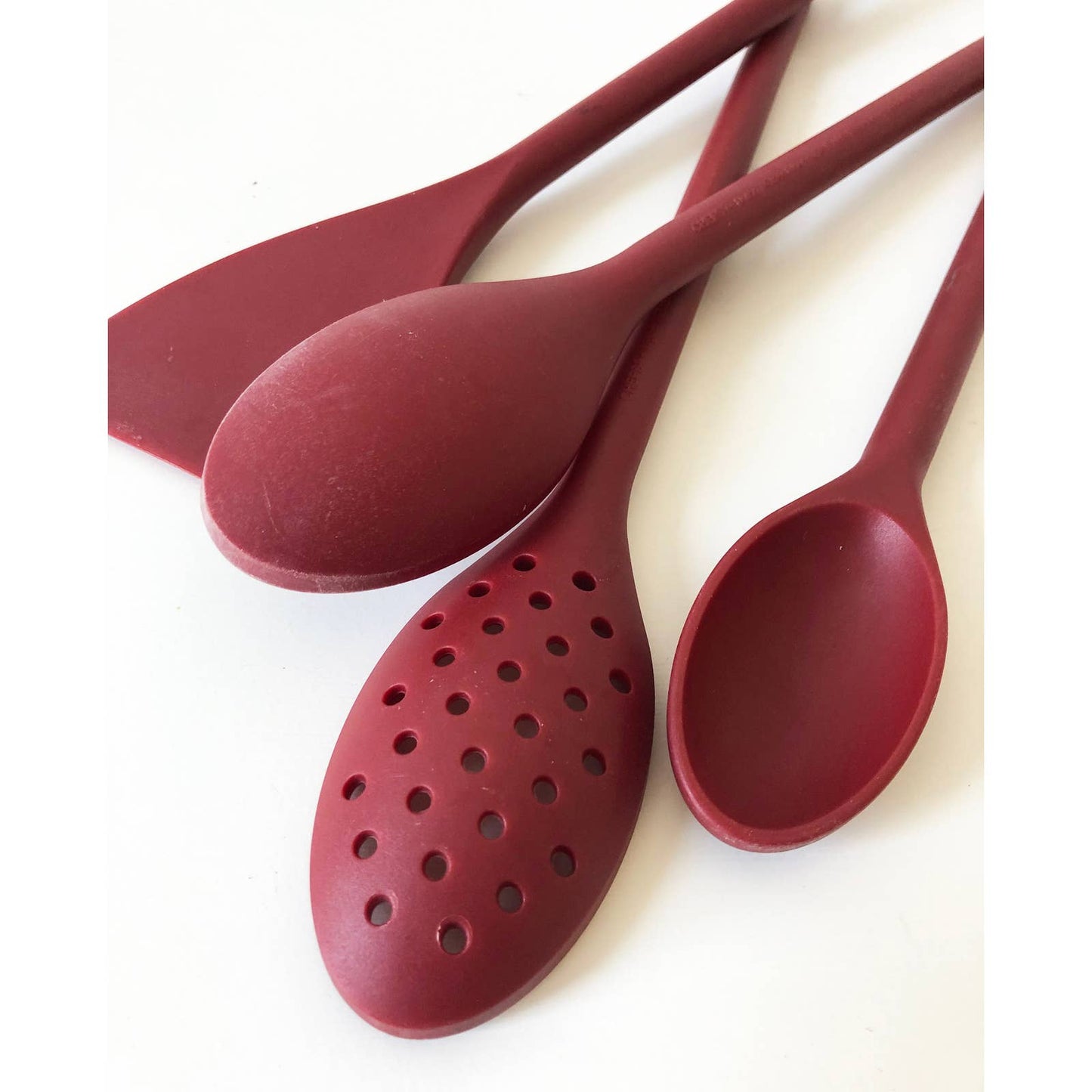Vintage Lot of 4 Maroon Kitchen Utensils