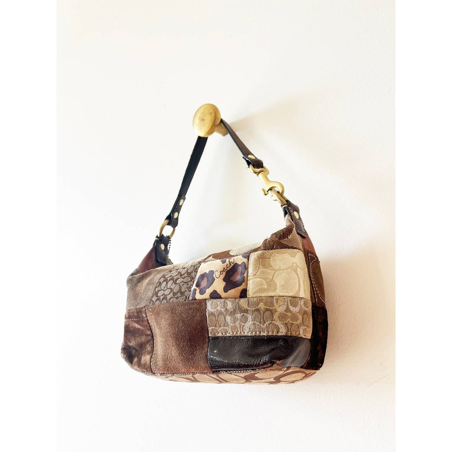 Vintage Y2k Rare Patchwork Coach Mini Handbag
