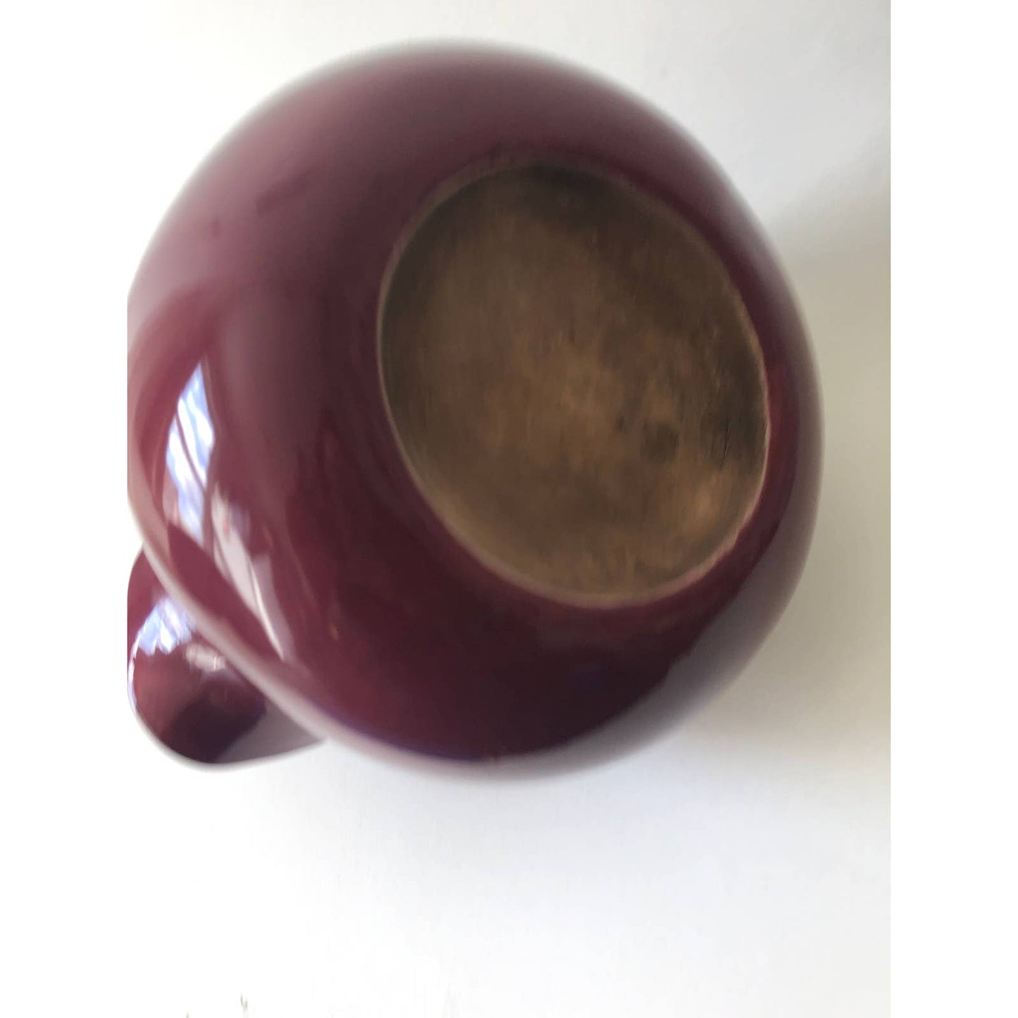 Vintage Circular Ceramic Maroon Pitcher