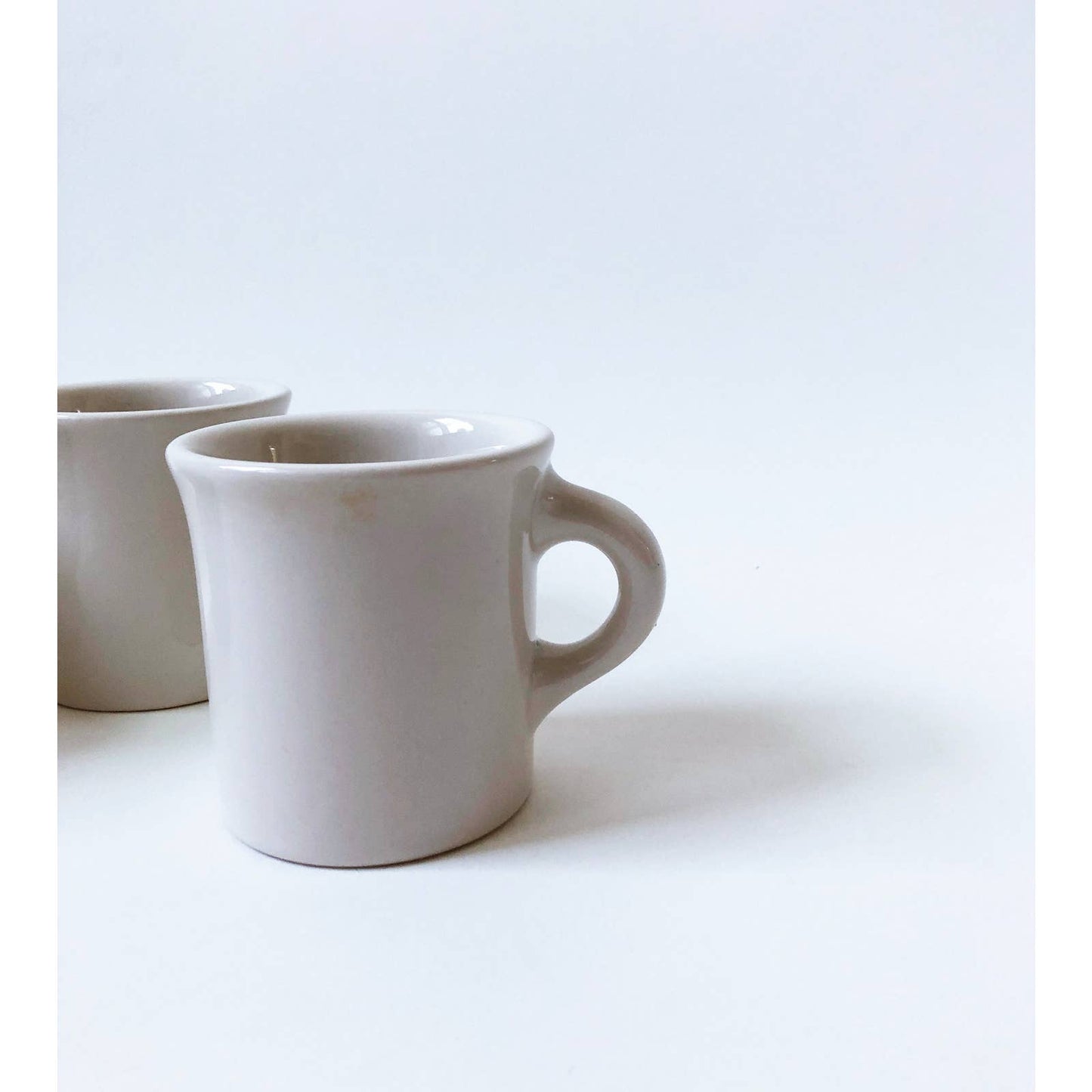Vintage Cream Ceramic Mugs Set of 4