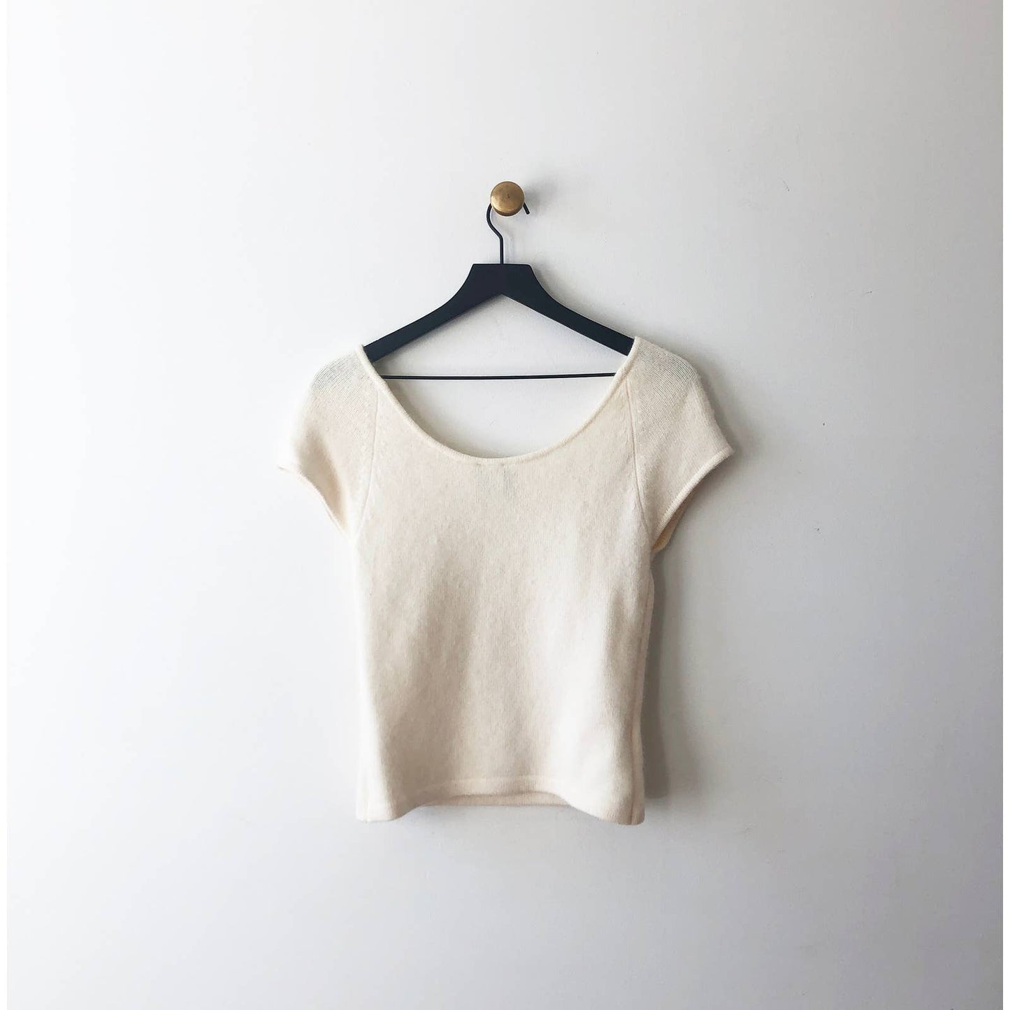 Vintage Angora White Y2K Sweater Top with Flowers