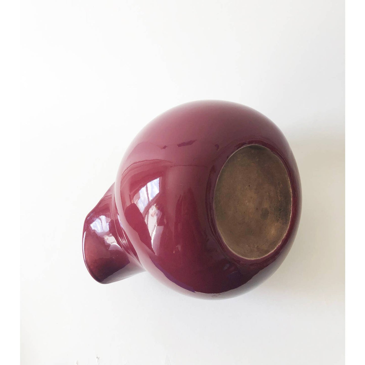Vintage Circular Ceramic Maroon Pitcher