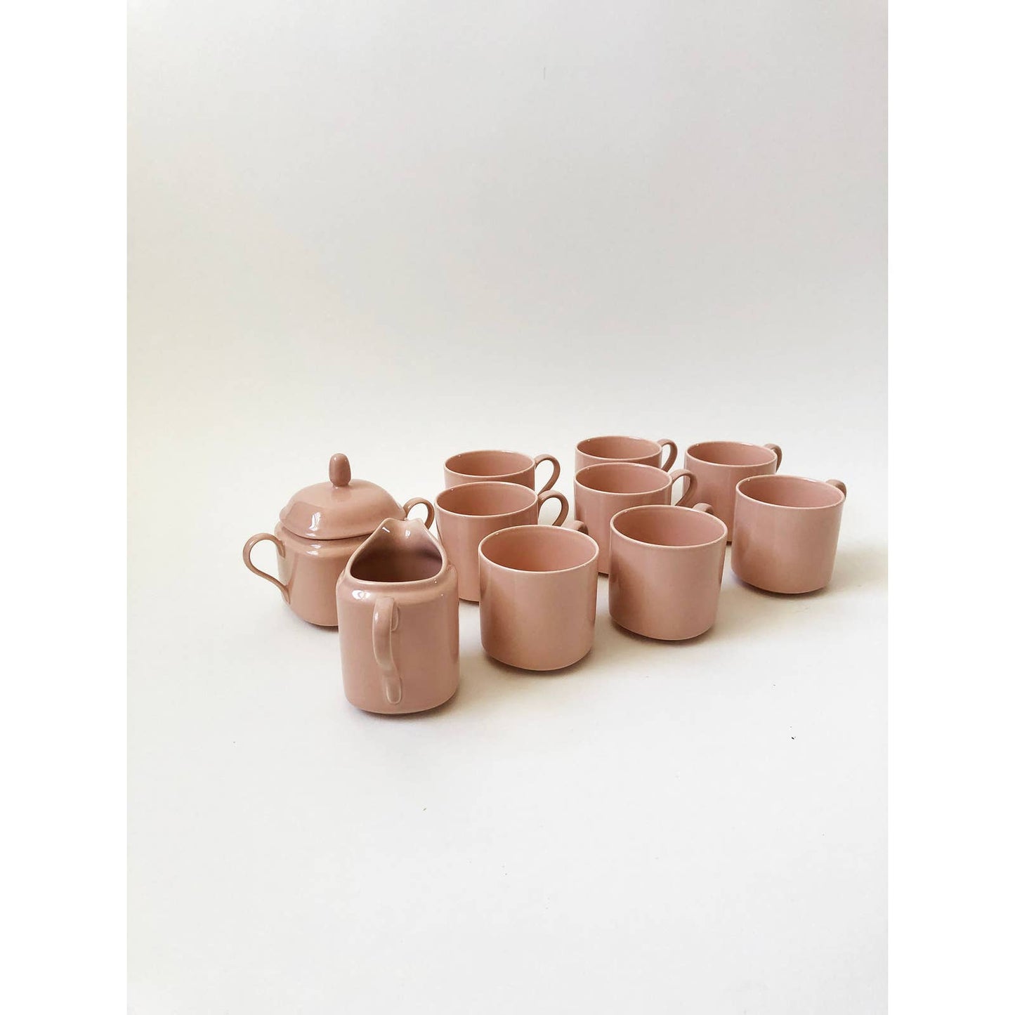 Vintage 80s Pink Tea Set