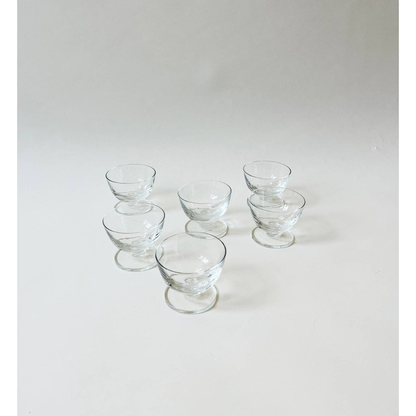 Set of Six Vintage Clear Drinking Glasses