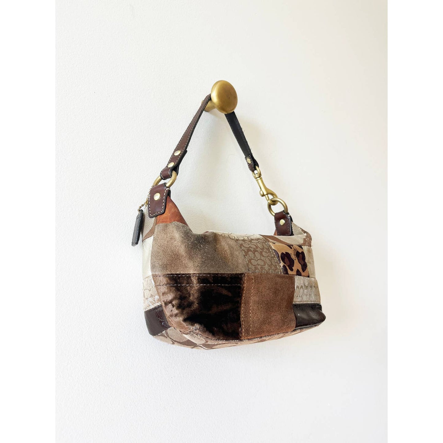 Vintage Y2k Rare Patchwork Coach Mini Handbag