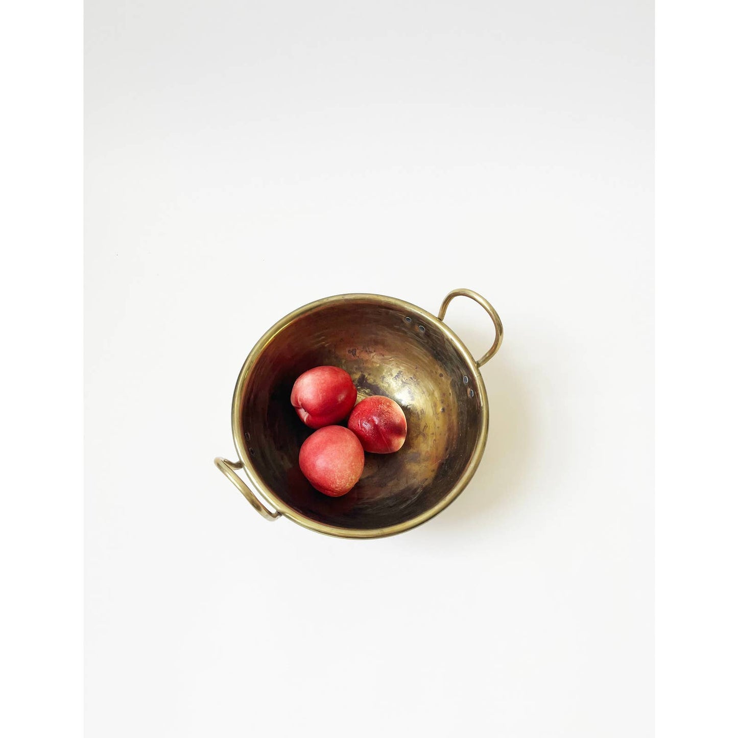 Vintage Large Brass Bowl with Handle