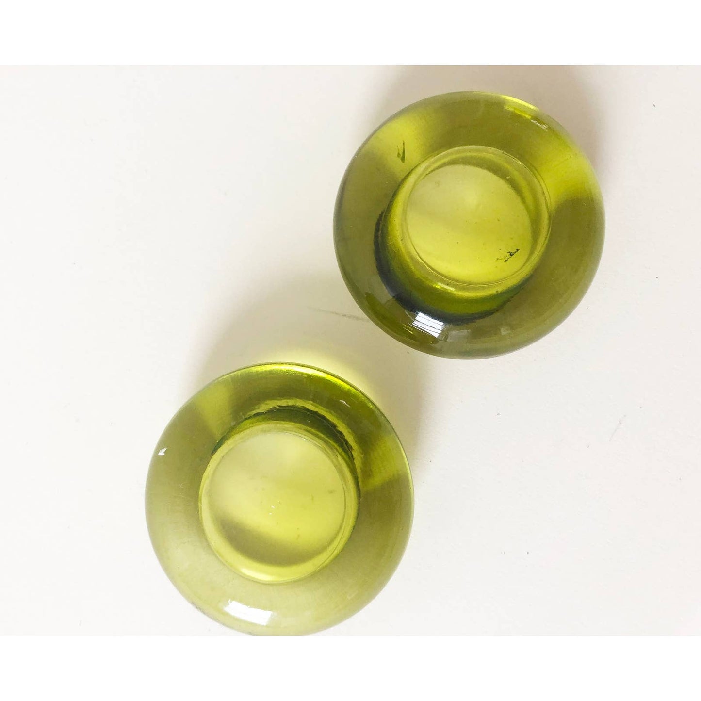 Vintage Neon Green Set of 2 Candle Holders