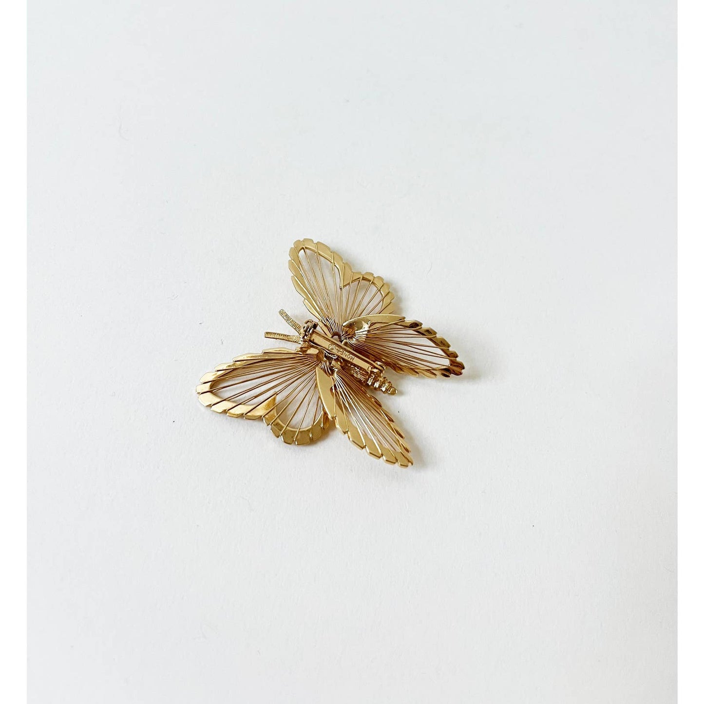 Vintage Gold Tone Butterfly Monet Pin Brooch