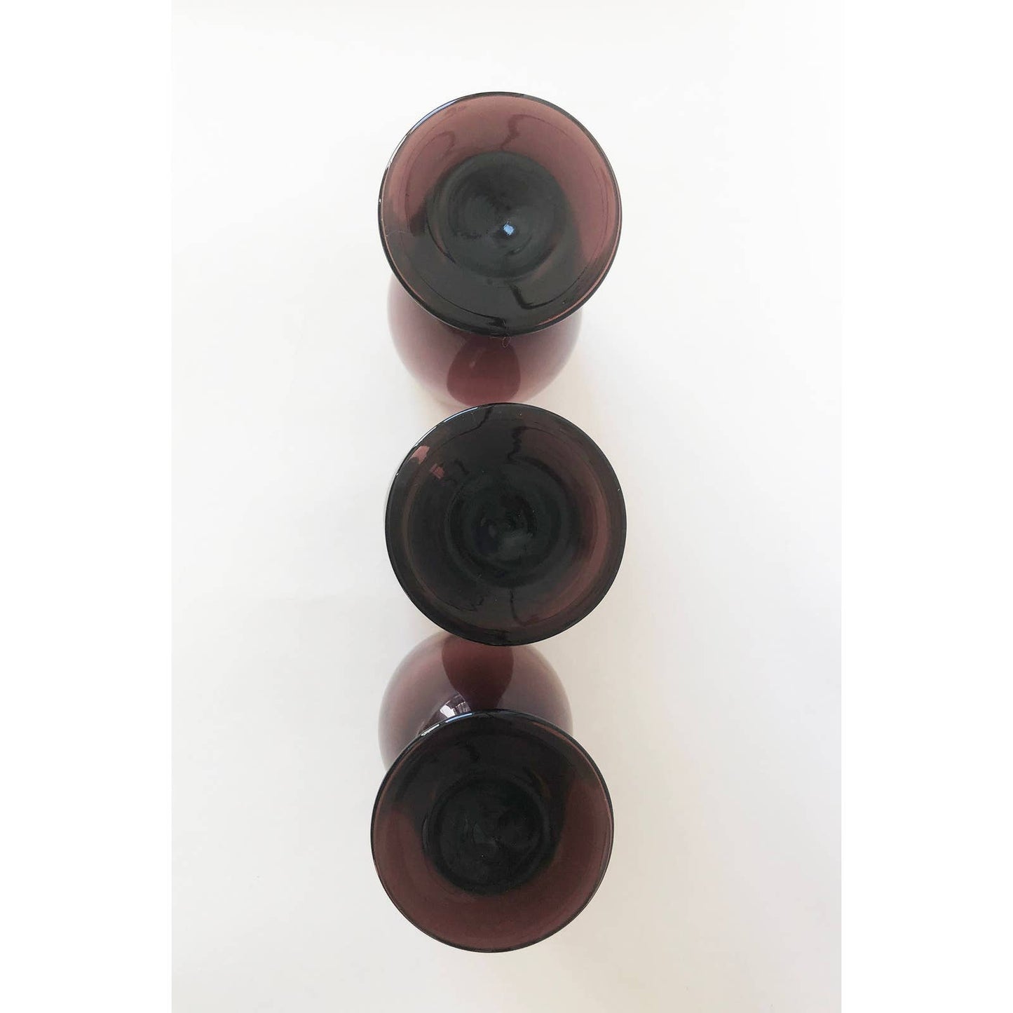 Vintage Purple Glasses | Set of 3 Wine Glasses