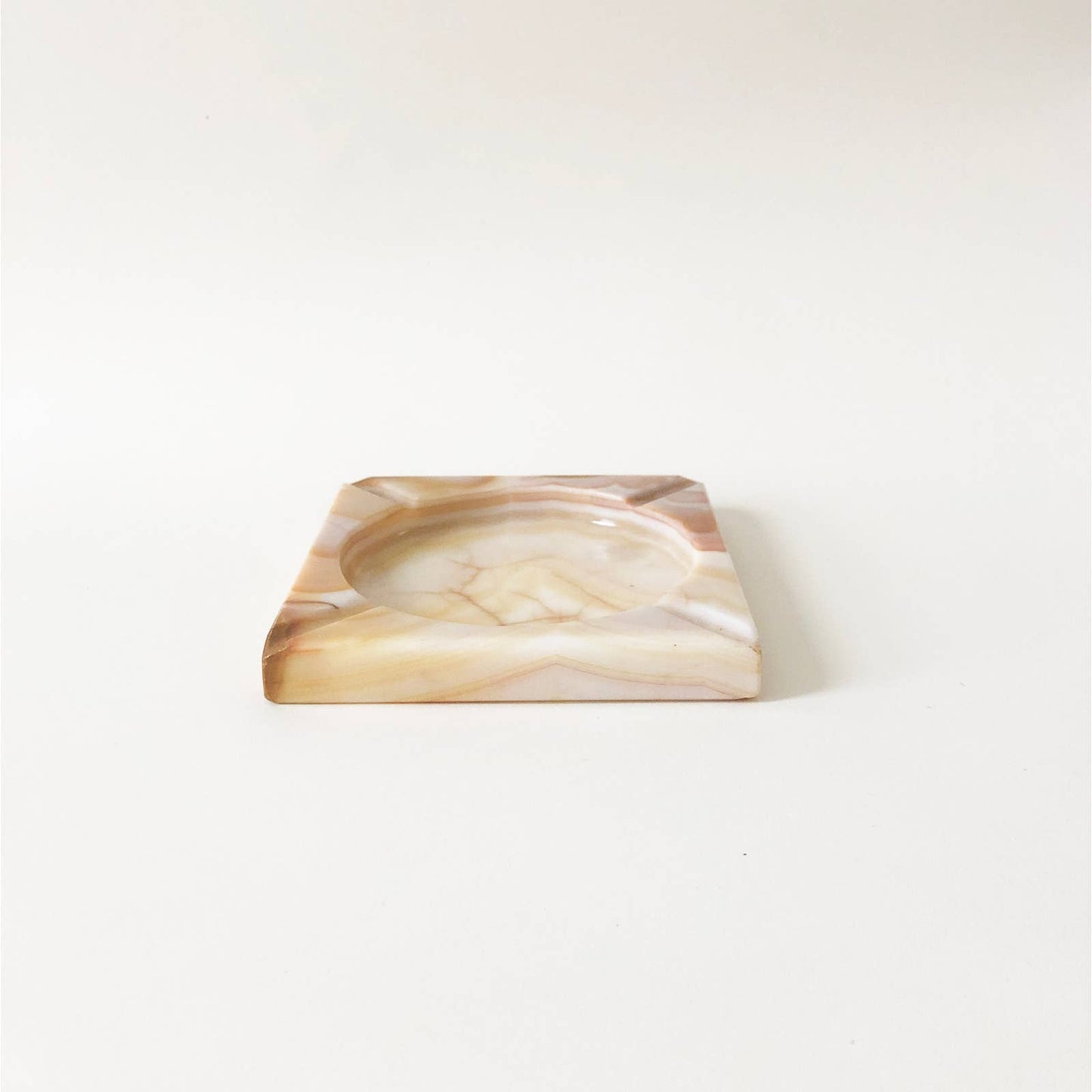 1970's Orange Onyx Stone Ashtray
