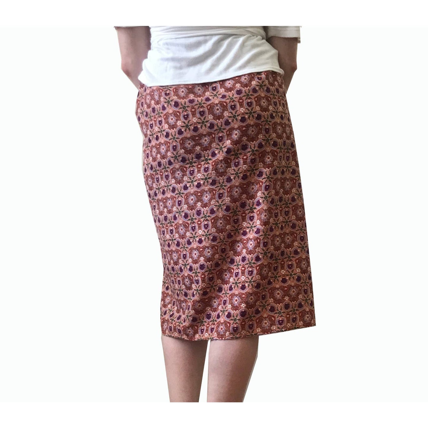 Floral Patterned Wrap Skirt Kaleidoscope Design