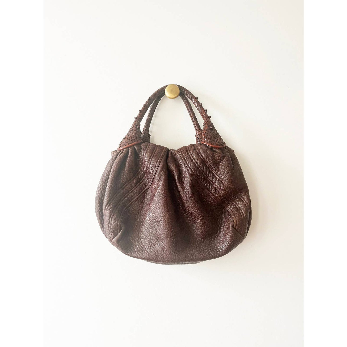 Vintage FENDI Spy Brown Authentic Leather Boho Bag