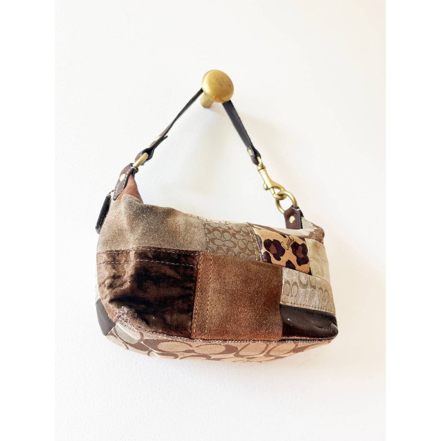 Vintage Y2k Rare Patchwork Coach Mini Handbag