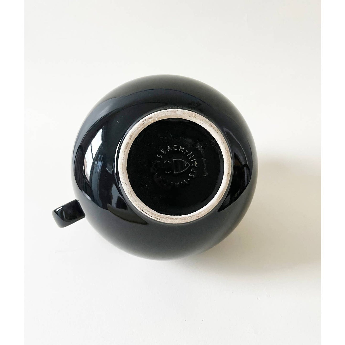 Vintage Circular Ceramic Black Pitcher