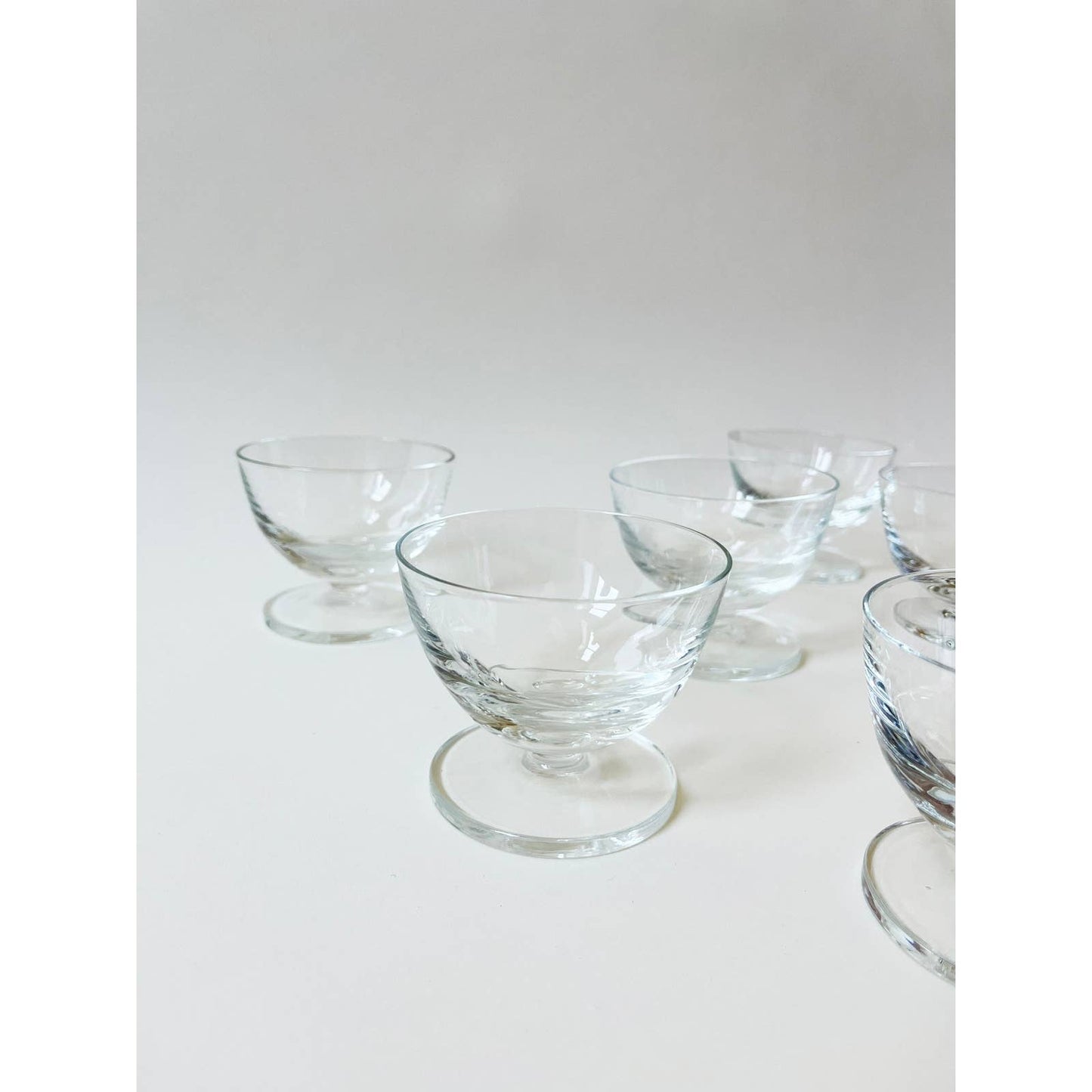 Set of Six Vintage Clear Drinking Glasses